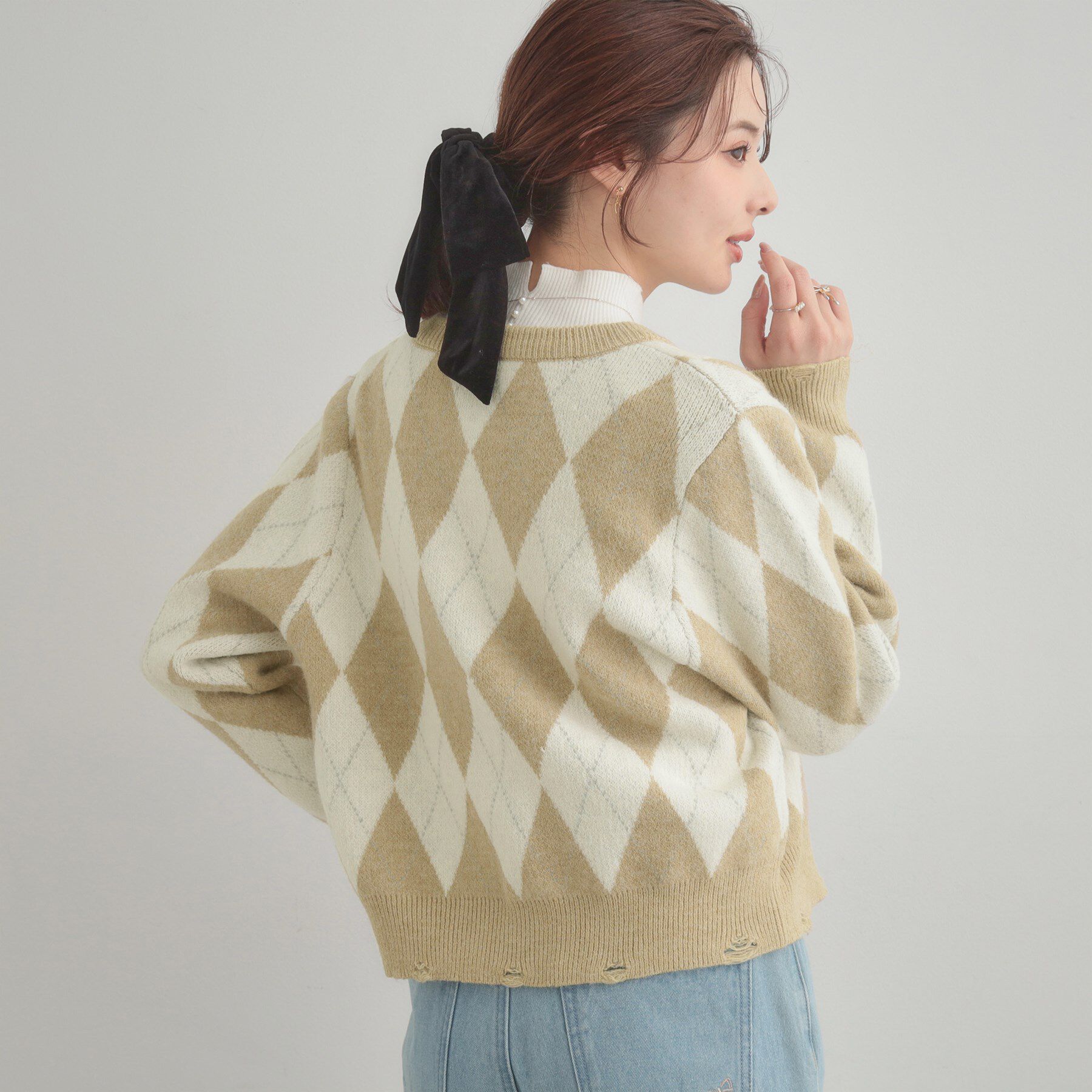 Couture broach「アーガイルニットカーディガン」|カーディガン|