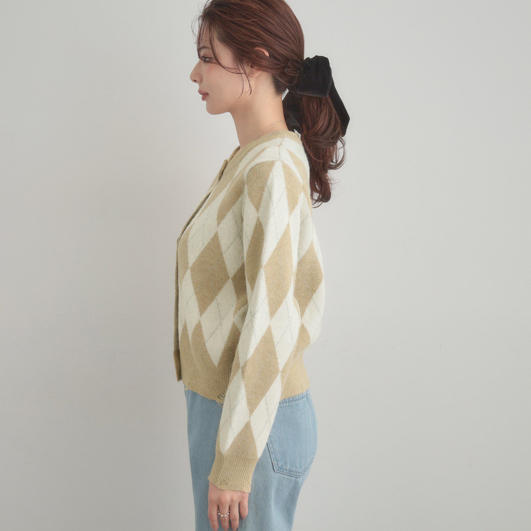 Couture broach「アーガイルニットカーディガン」|カーディガン|