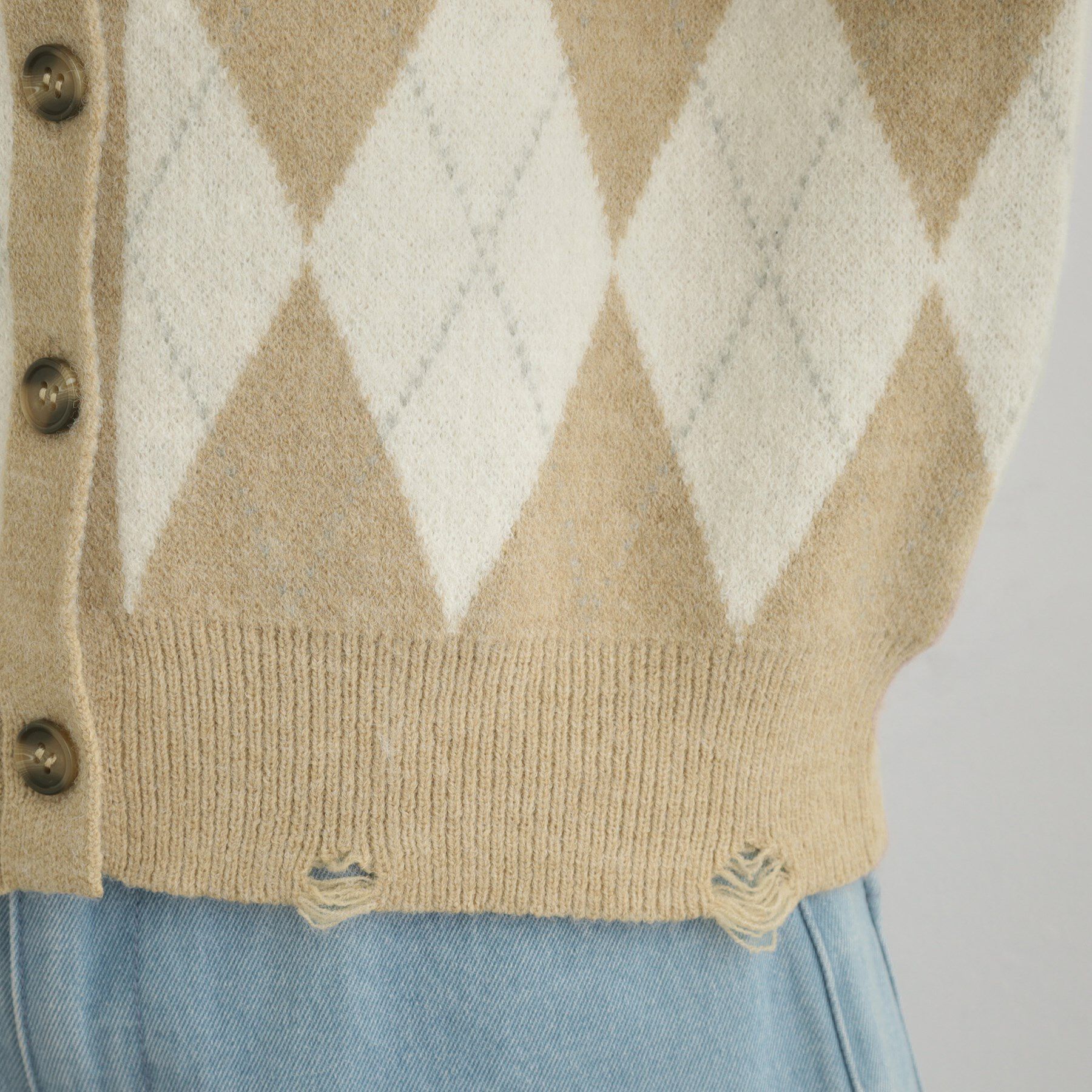 Couture broach「アーガイルニットカーディガン」|カーディガン|