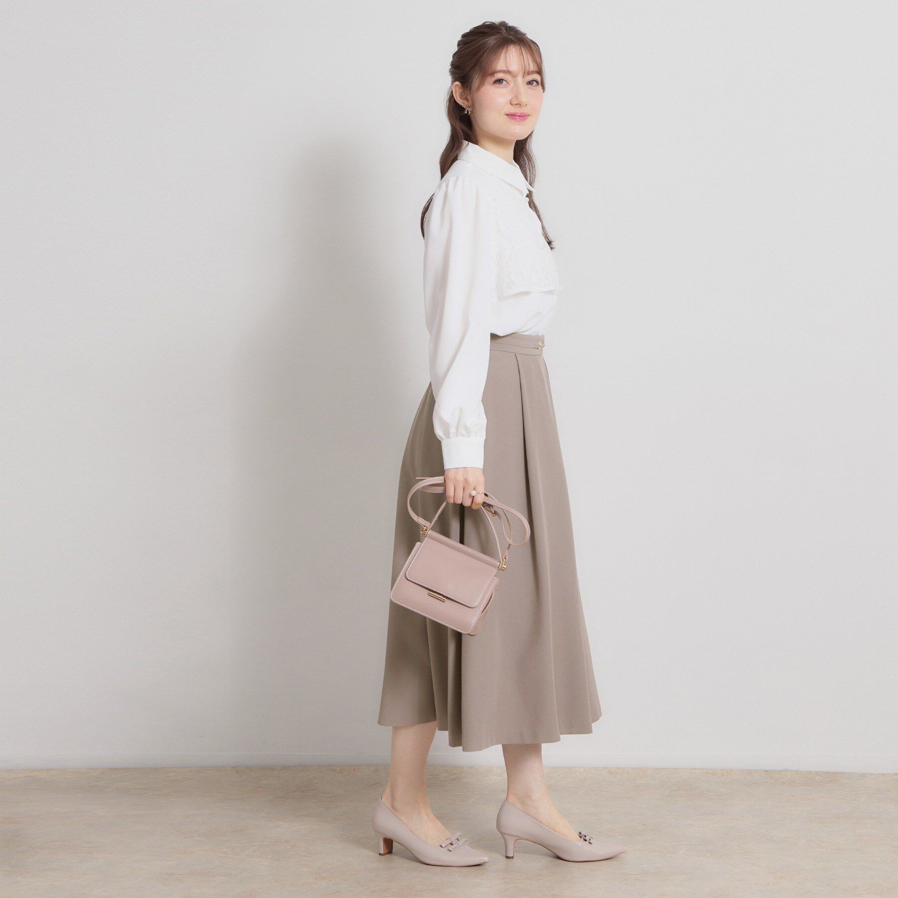 Couture broach「【洗える・通勤】ビットベルト タックスカート」|スカート|