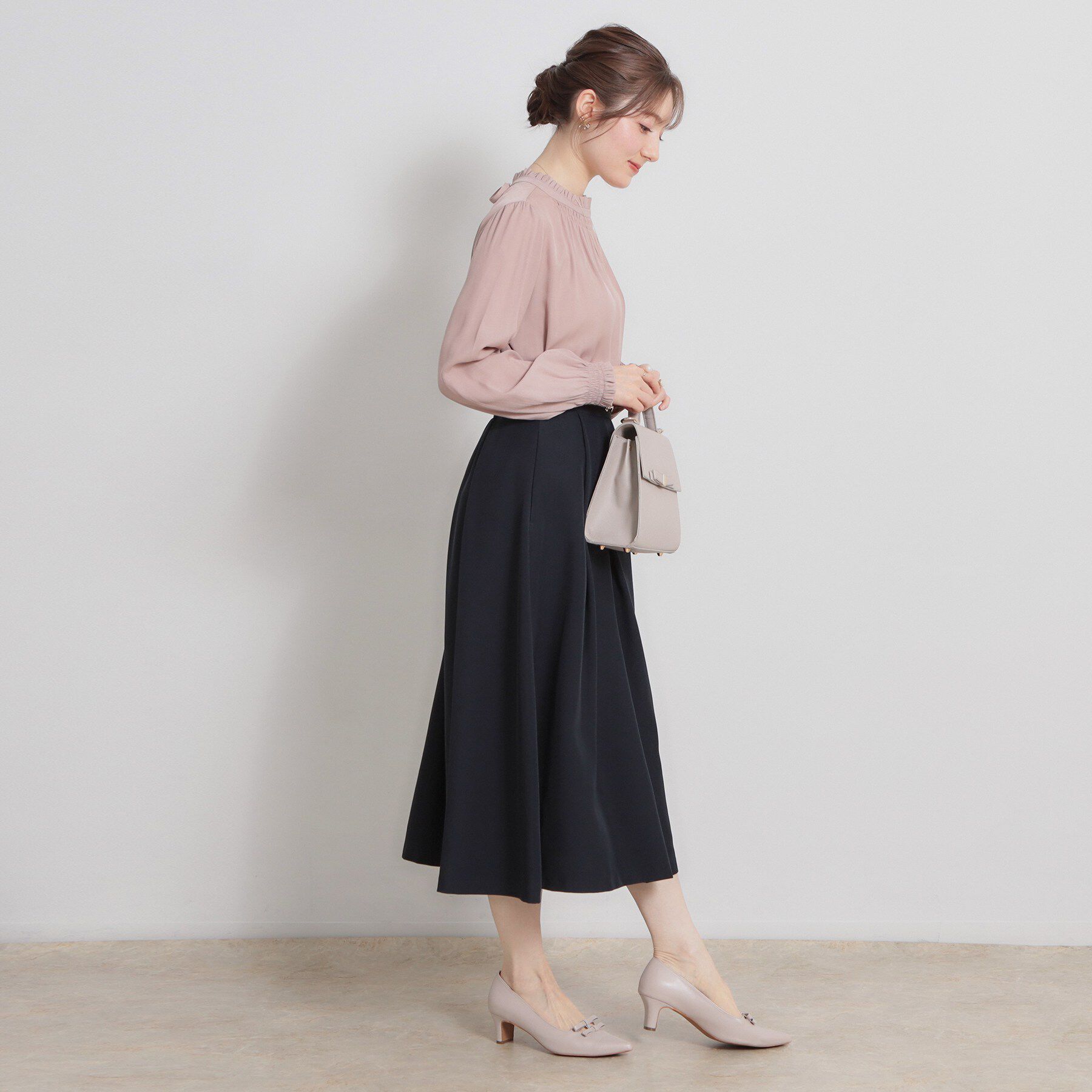 Couture broach「【洗える・通勤】ビットベルト タックスカート」|スカート|