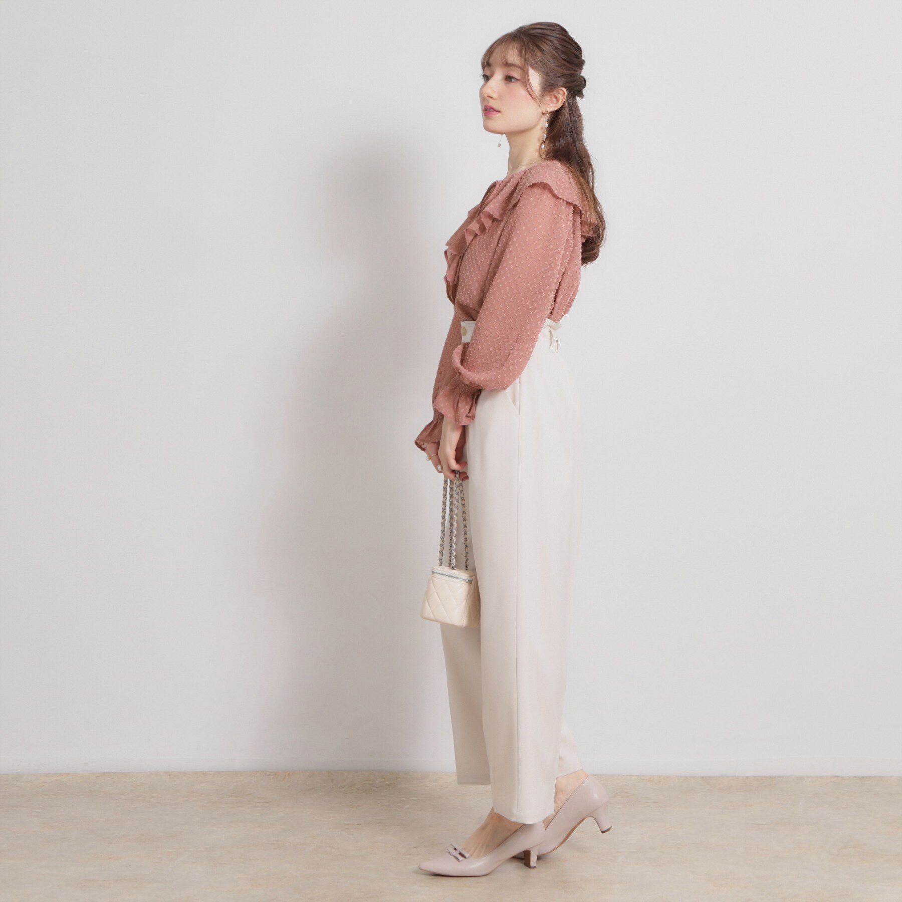 Couture broach「【着映え・洗える】ラメカットドビーフリルブラウス」|シャツ・ブラウス|