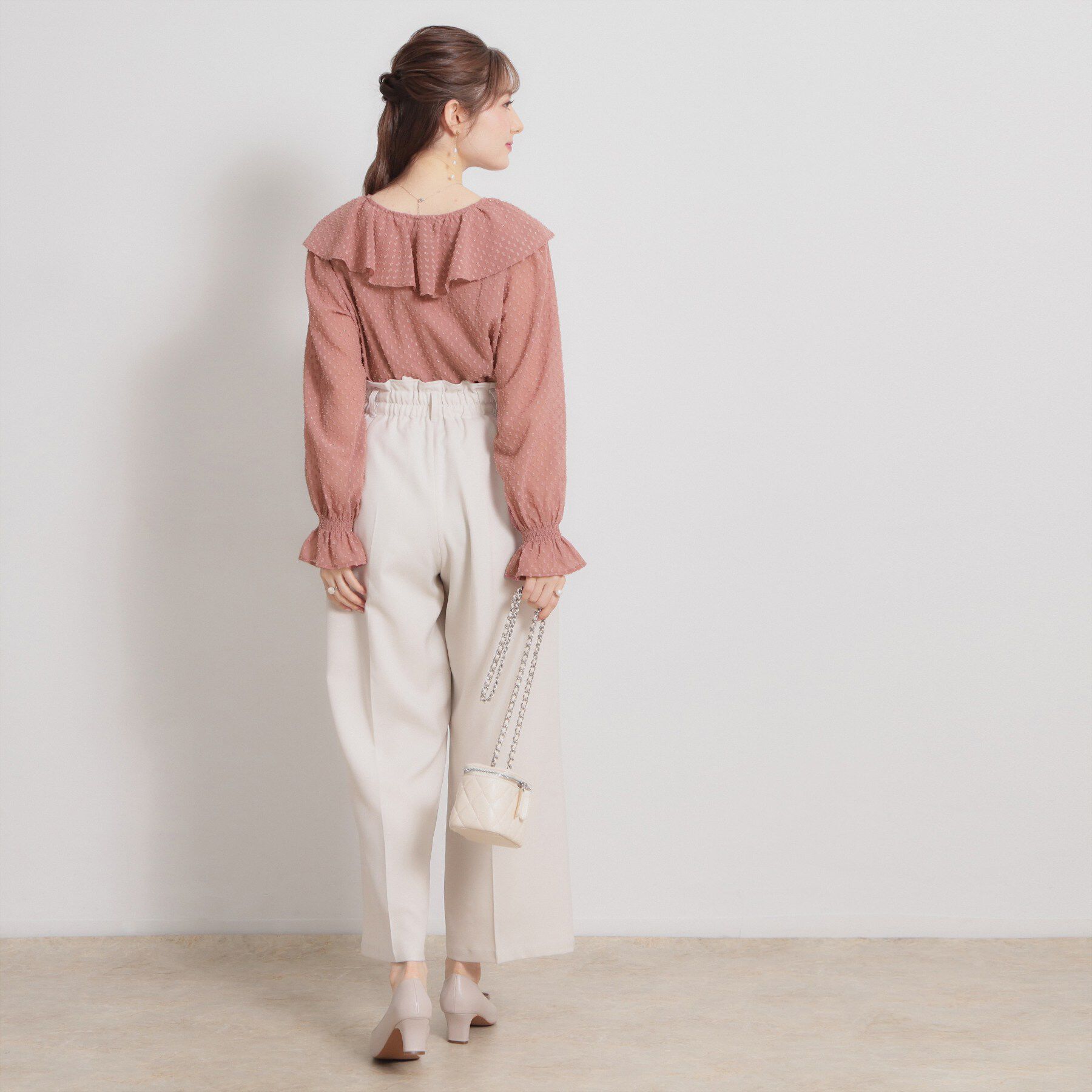 Couture broach「【着映え・洗える】ラメカットドビーフリルブラウス」|シャツ・ブラウス|