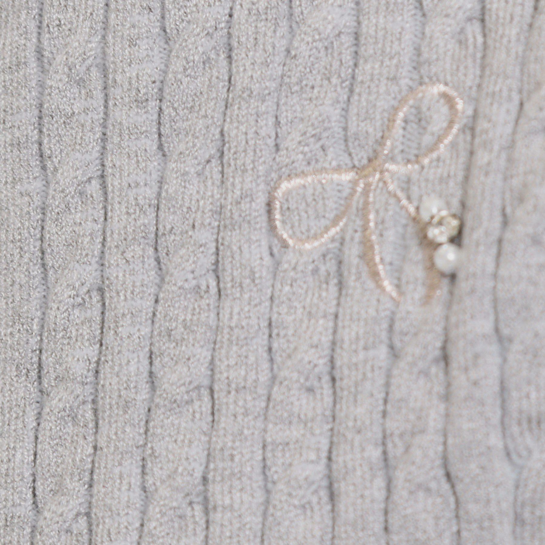 Couture broach「【洗える】リボンエンブロ細ケーブルニット」|ニット・セーター|