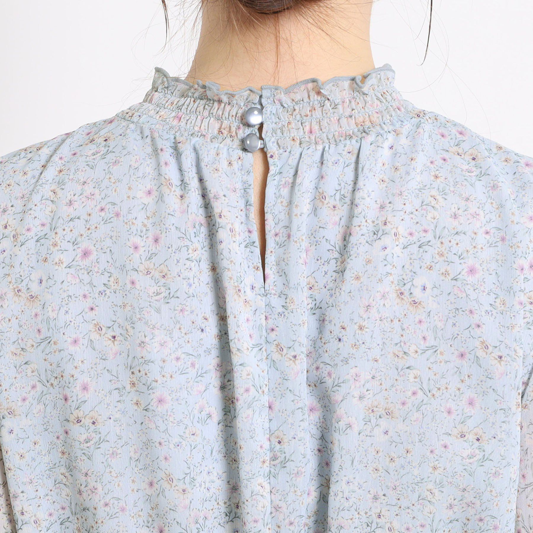 Couture broach「【洗える・着映え】楊柳小花シャーリングワンピース」|ワンピース|