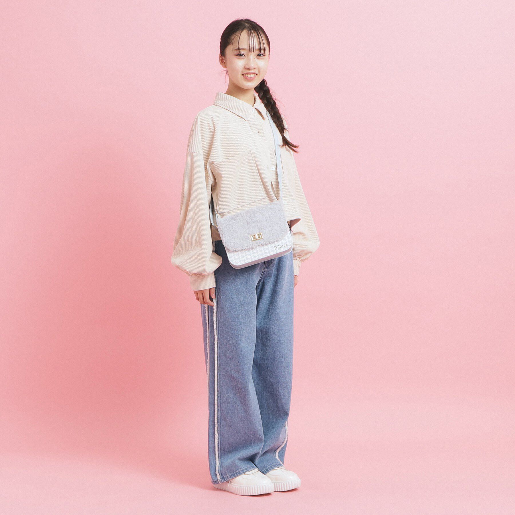 PINK-latte「ファー千鳥ショルダー」|ショルダー・メッセンジャー|