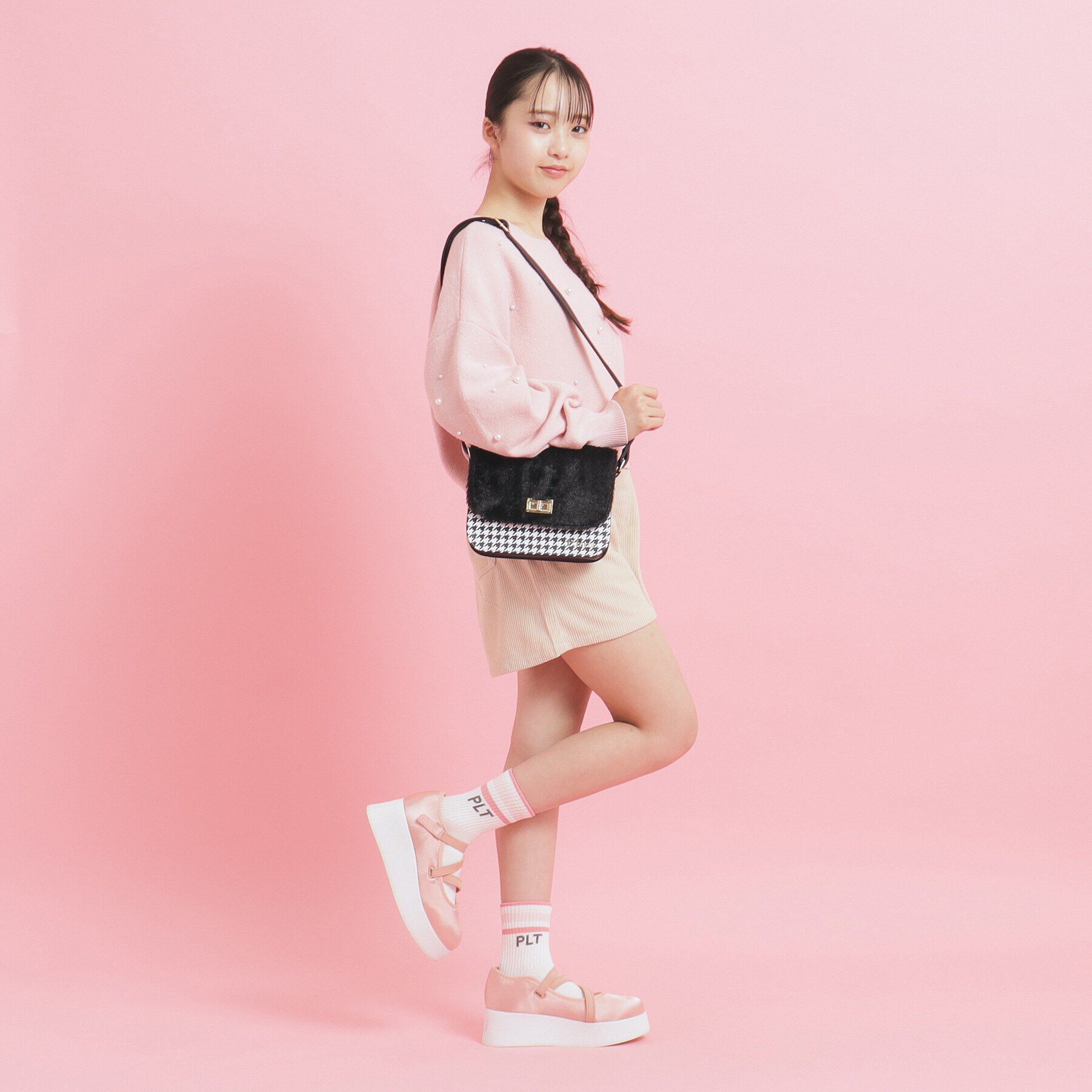 PINK-latte「ファー千鳥ショルダー」|ショルダー・メッセンジャー|