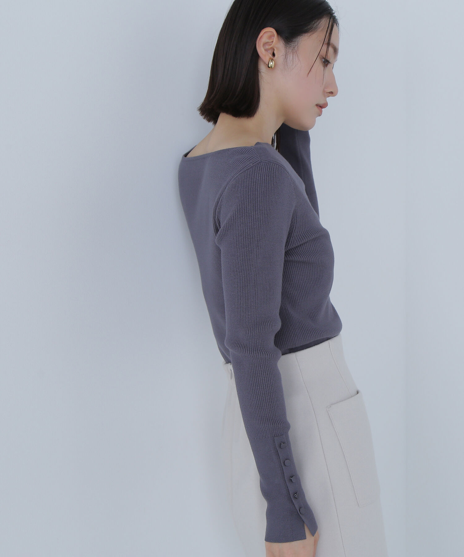  「ニュアンスネックリブニット」|ニット・セーター|