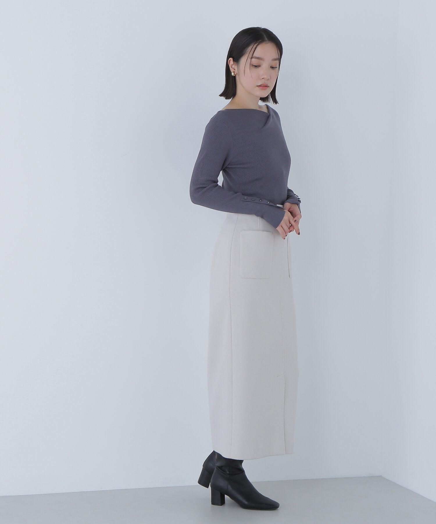  「ニュアンスネックリブニット」|ニット・セーター|