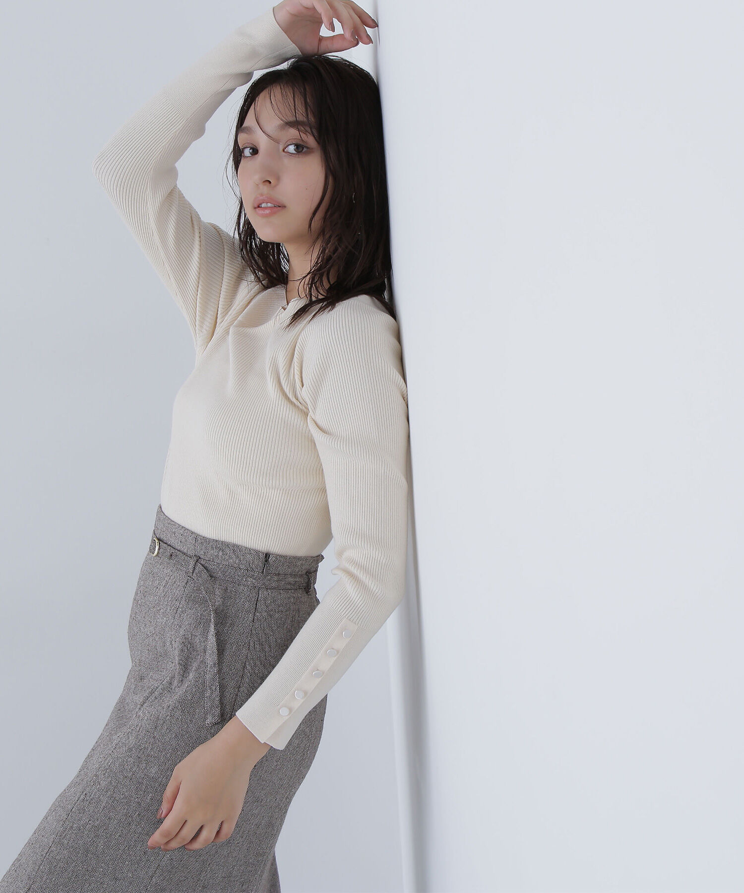  「ニュアンスネックリブニット」|ニット・セーター|