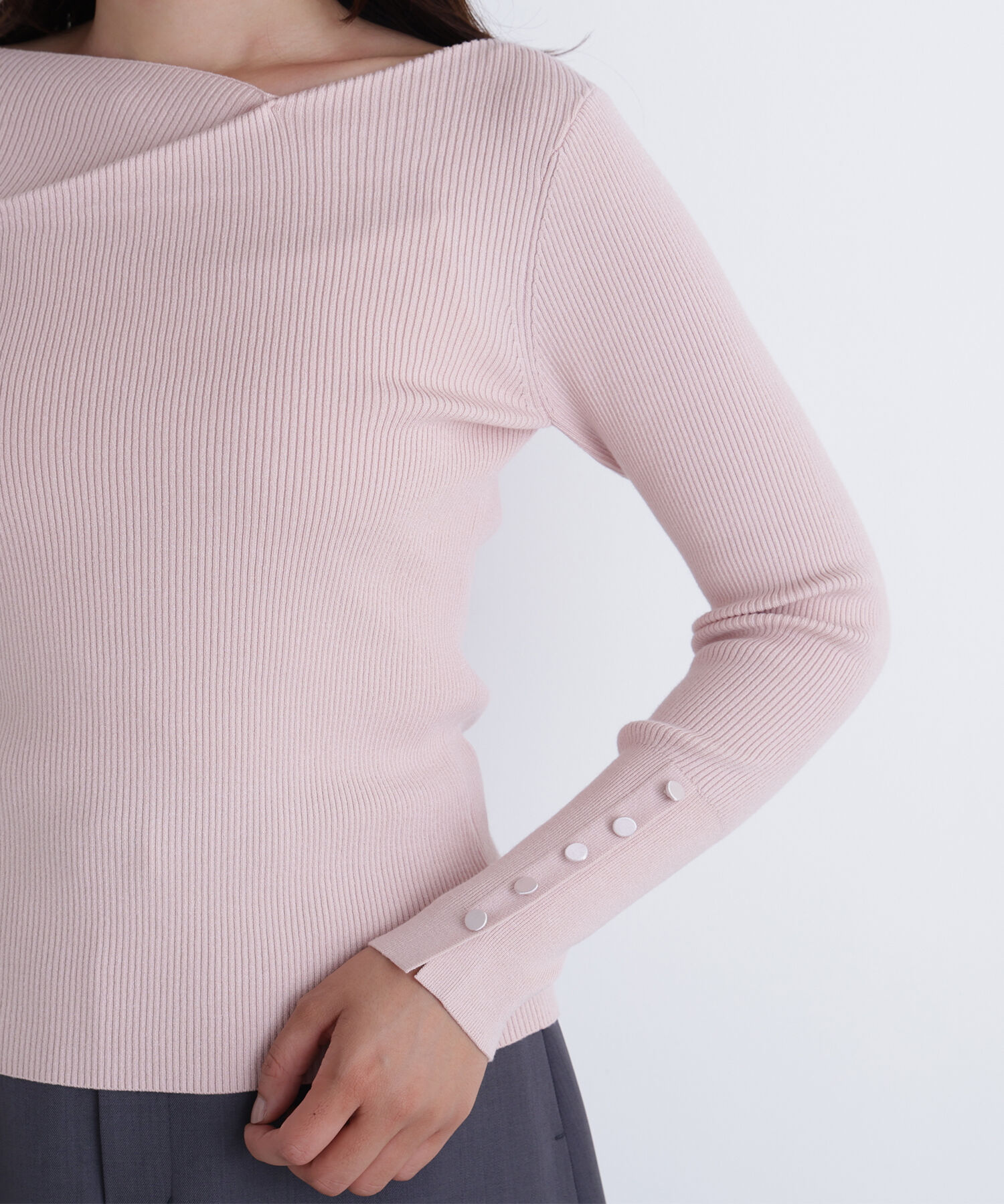  「ニュアンスネックリブニット」|ニット・セーター|