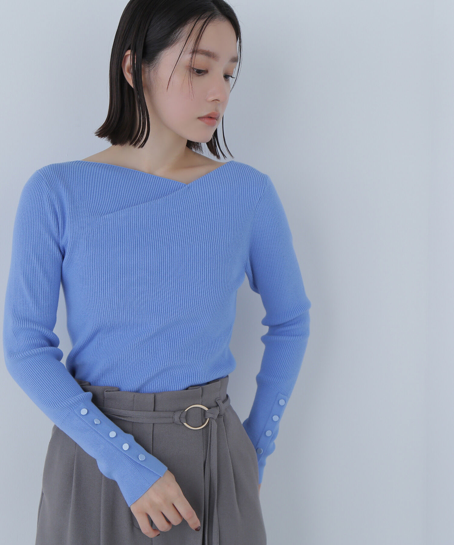  「ニュアンスネックリブニット」|ニット・セーター|