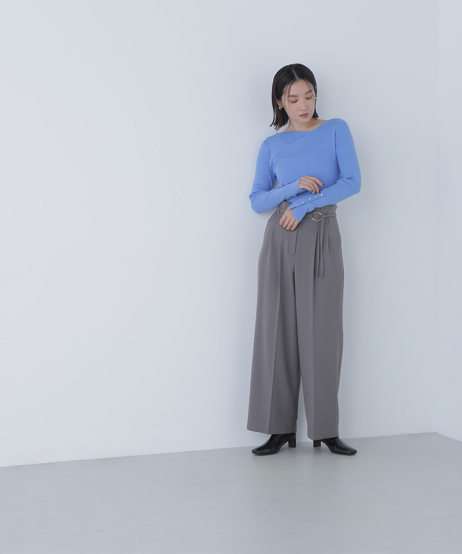  「ニュアンスネックリブニット」|ニット・セーター|