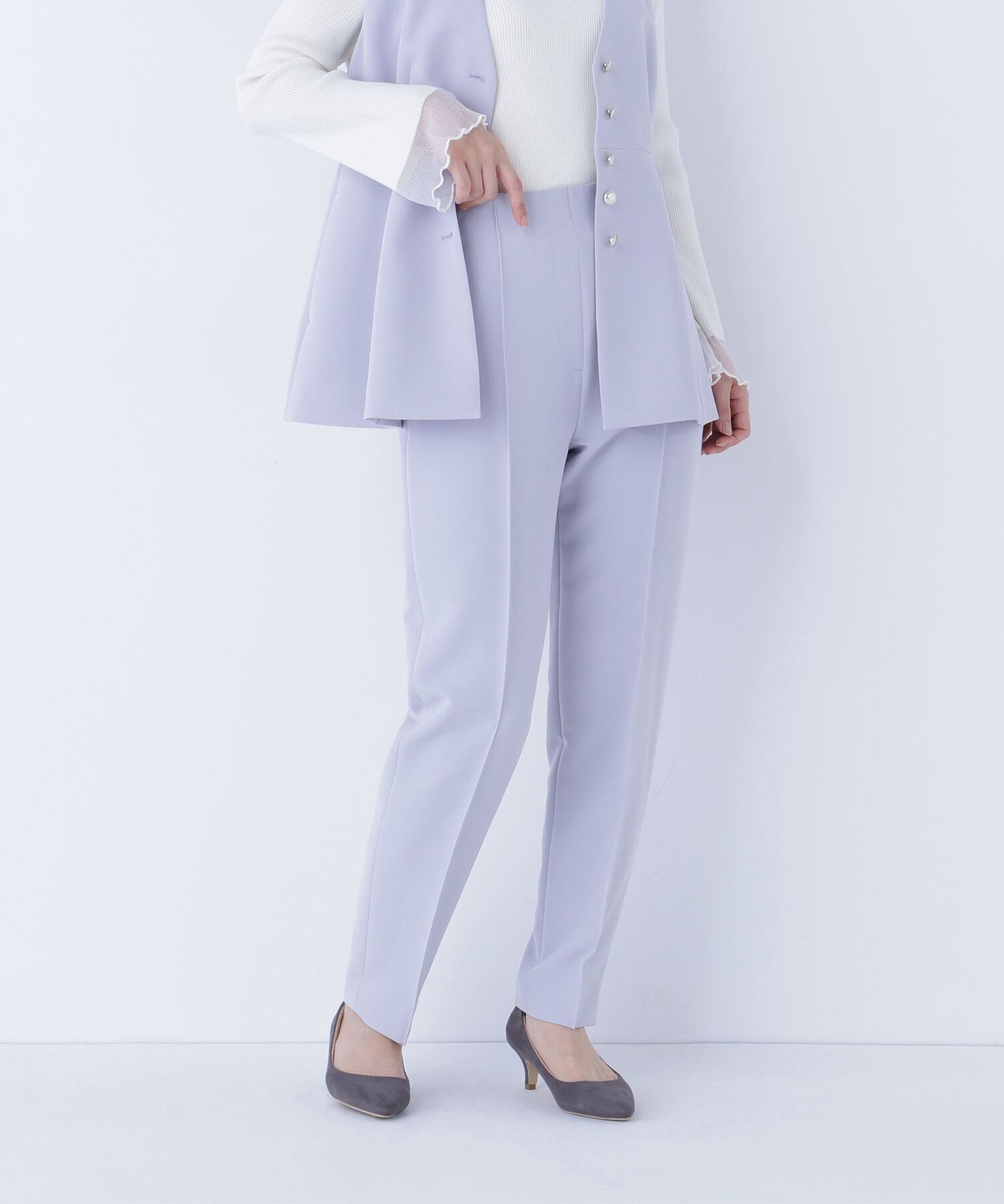  「フロントボタンペプラムジレ SETUP テーパードパンツ」|その他|