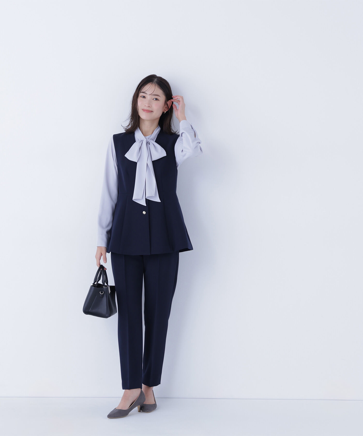  「フロントボタンペプラムジレ SETUP テーパードパンツ」|その他|