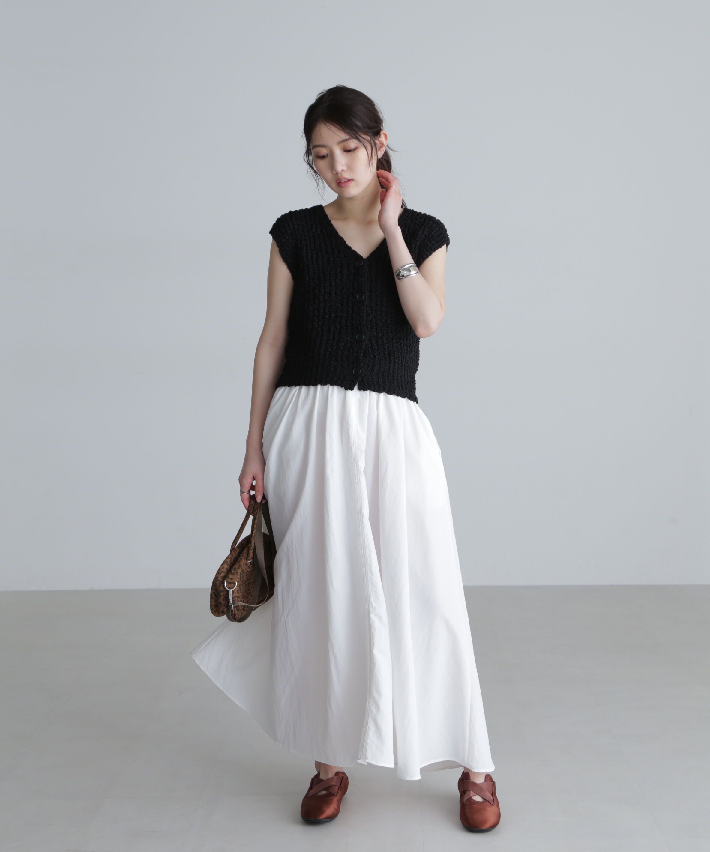  「ファンシーヤーンＶネックベスト」|ニット・セーター|