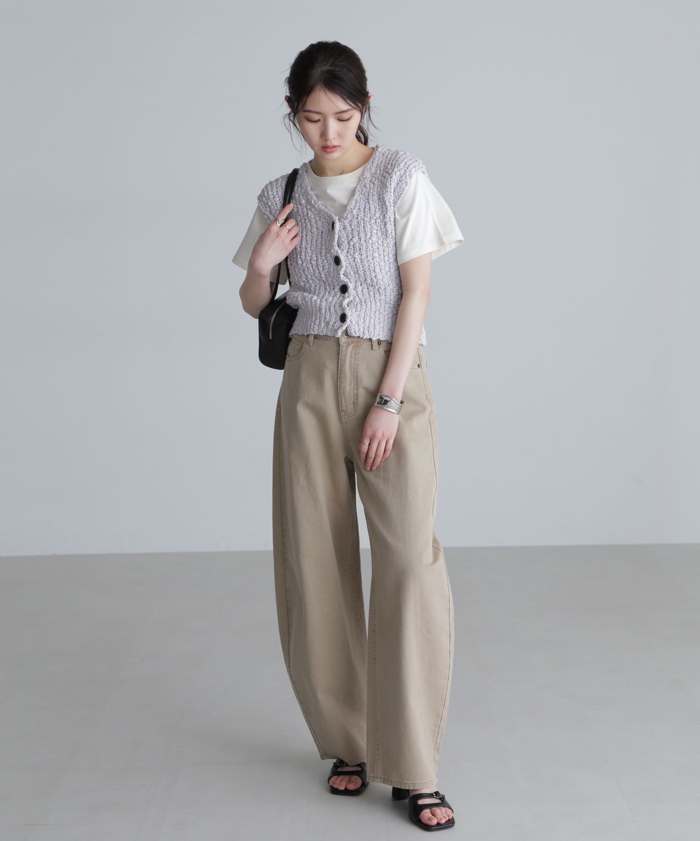  「ファンシーヤーンＶネックベスト」|ニット・セーター|