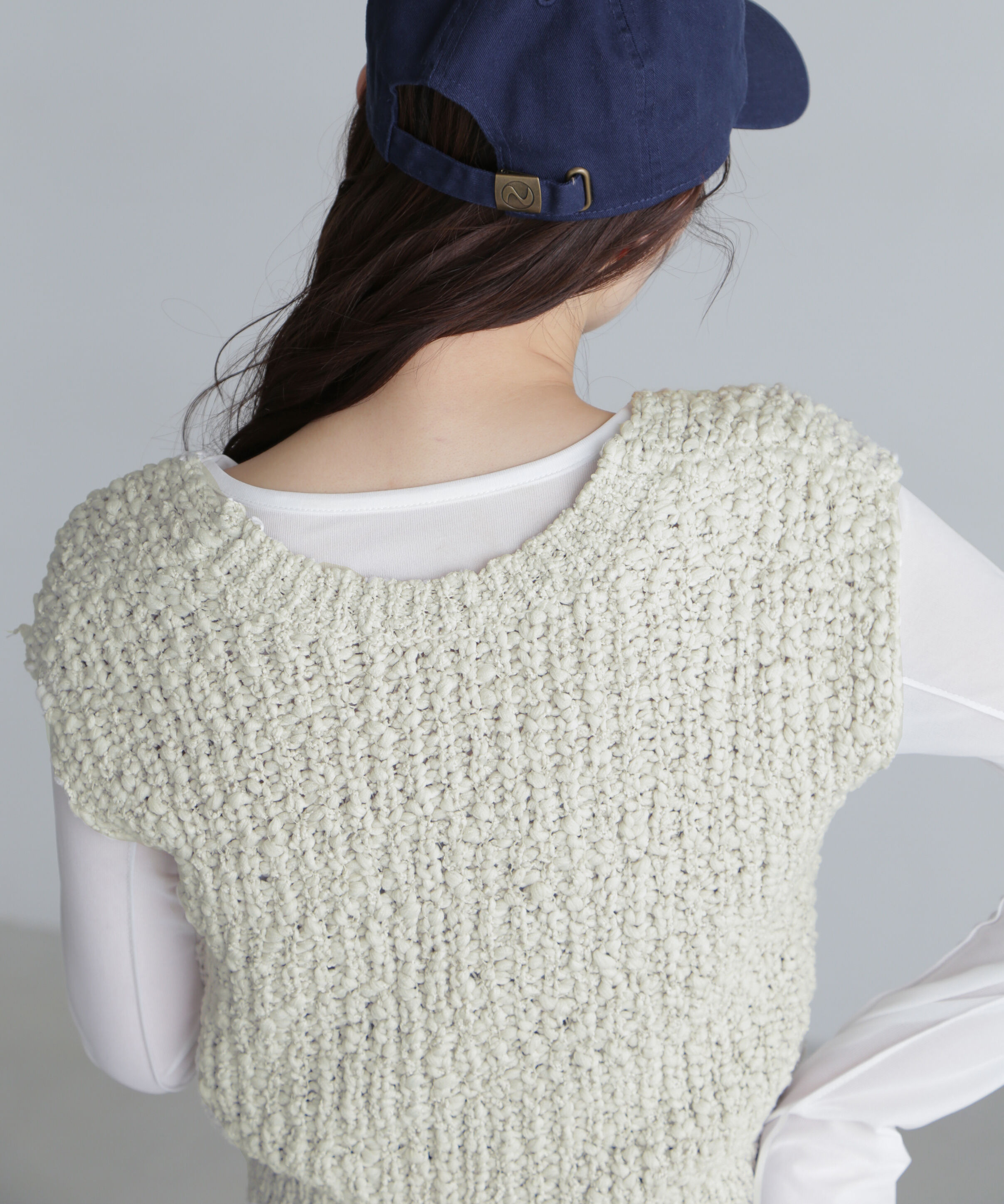  「ファンシーヤーンＶネックベスト」|ニット・セーター|