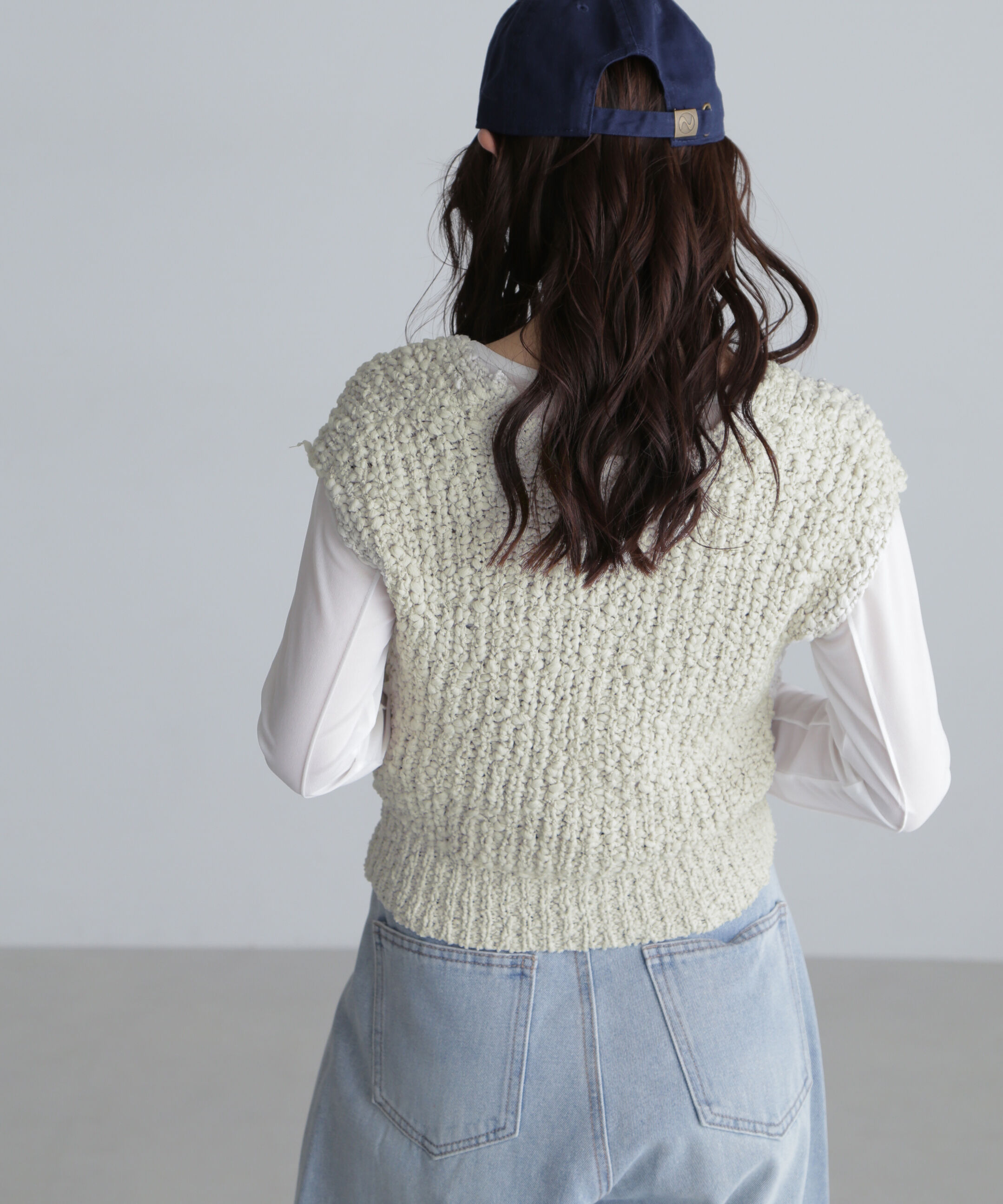  「ファンシーヤーンＶネックベスト」|ニット・セーター|