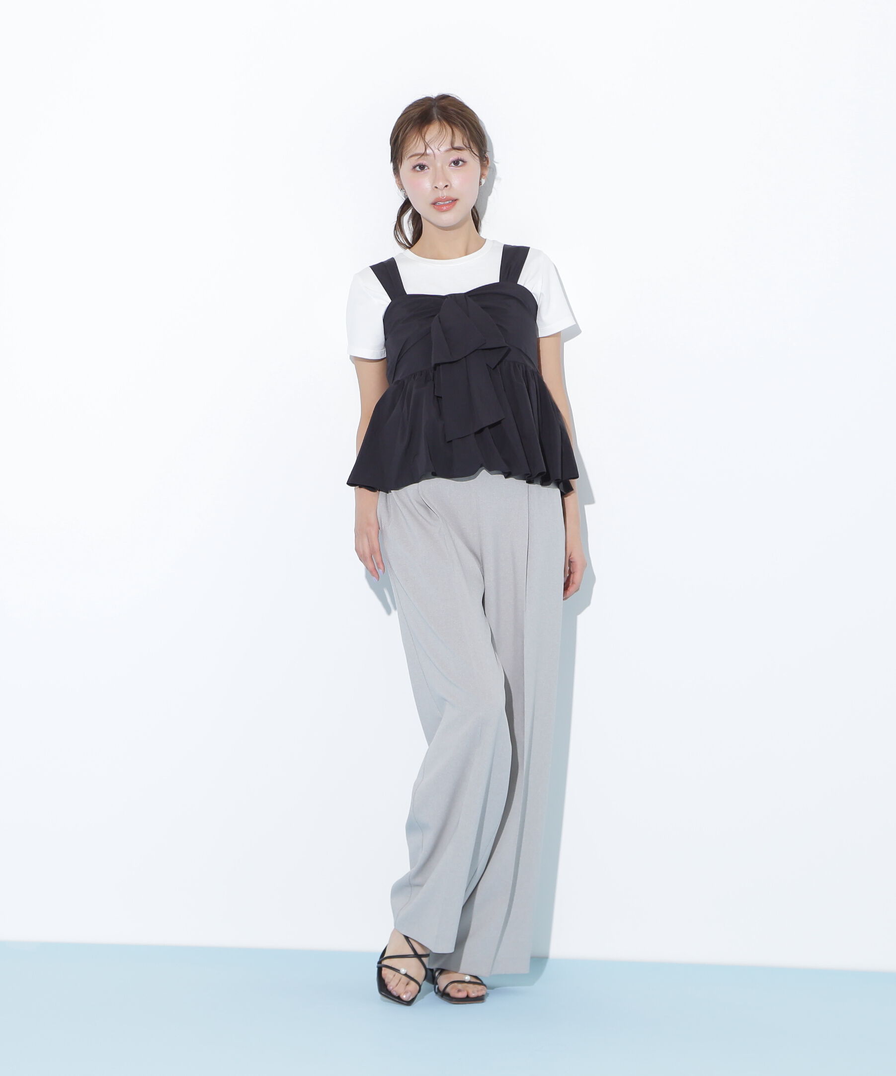  「リボンペプラムブラウス」|シャツ・ブラウス|