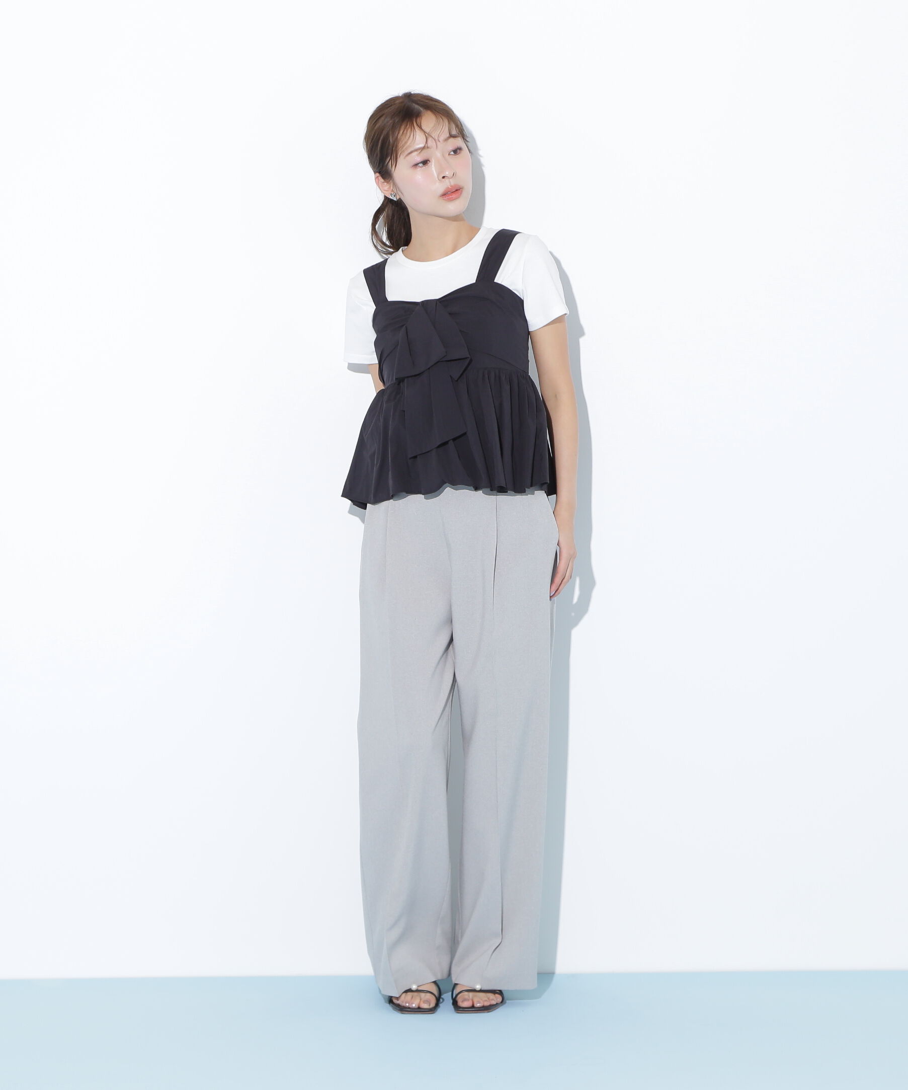  「リボンペプラムブラウス」|シャツ・ブラウス|