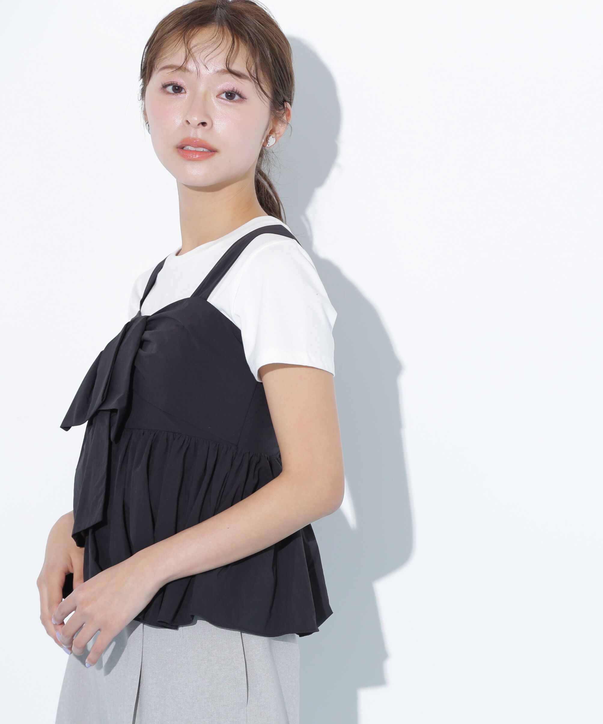  「リボンペプラムブラウス」|シャツ・ブラウス|