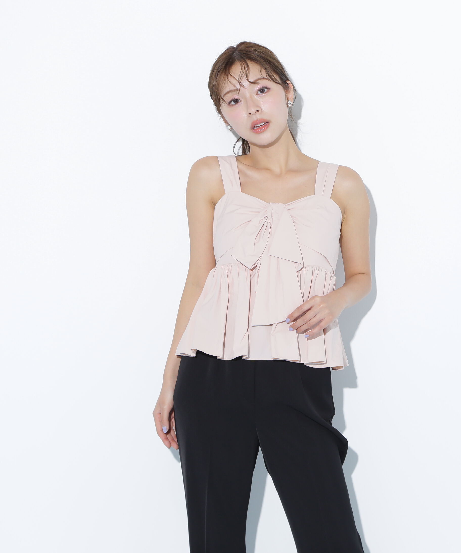  「リボンペプラムブラウス」|シャツ・ブラウス|