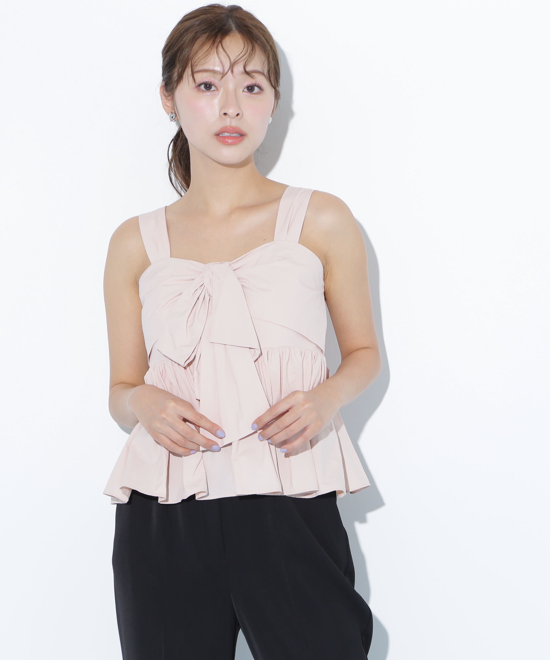  「リボンペプラムブラウス」|シャツ・ブラウス|