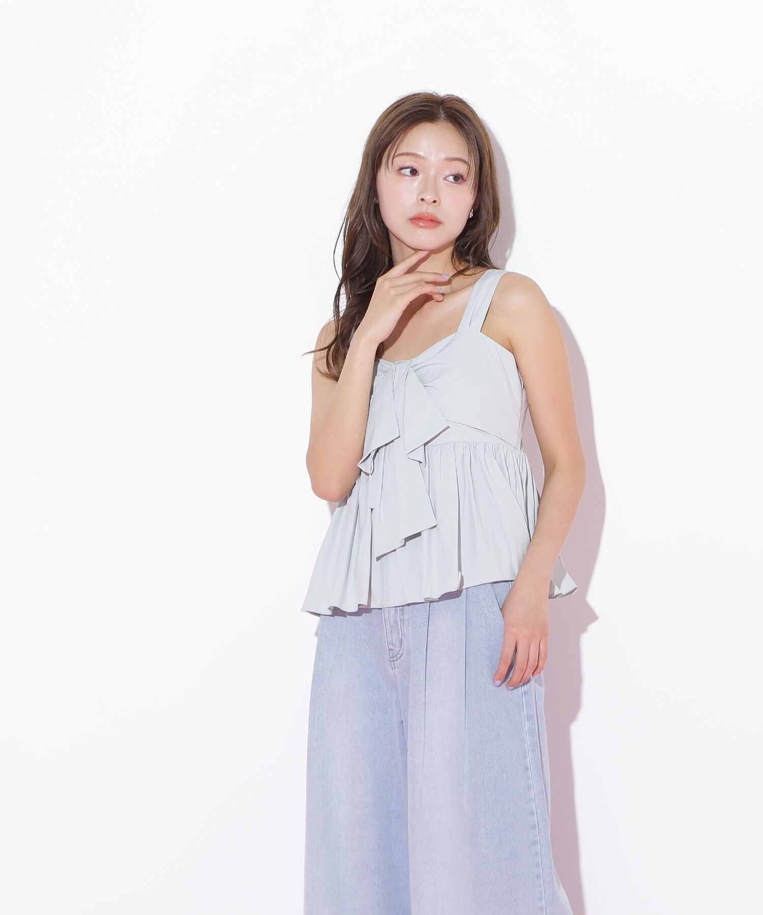  「リボンペプラムブラウス」|シャツ・ブラウス|