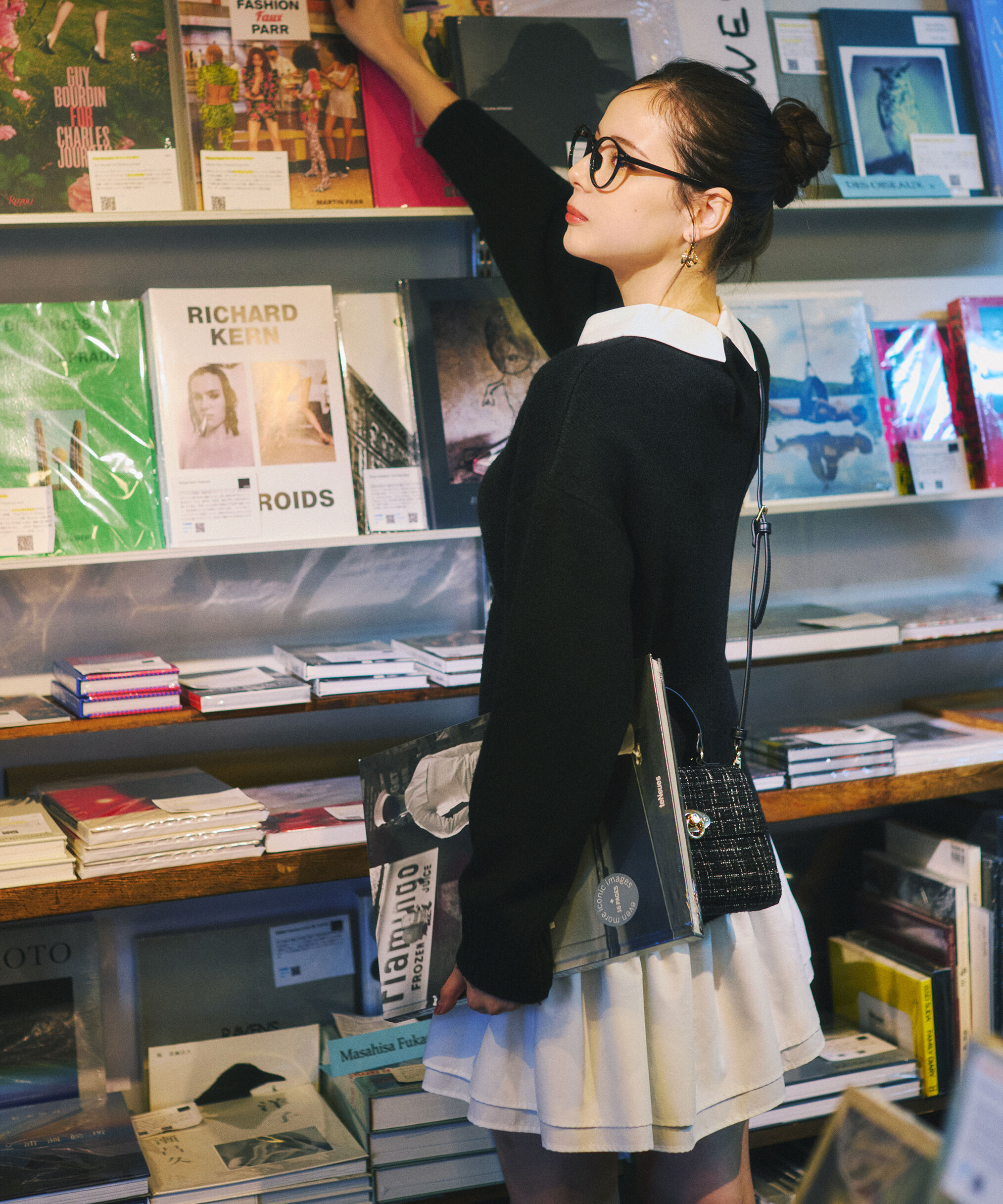 PROPORTION BODY DRESSING「《EDIT COLOGNE》レイヤードミニワンピース」|ワンピース|ブラック&times;ホワ