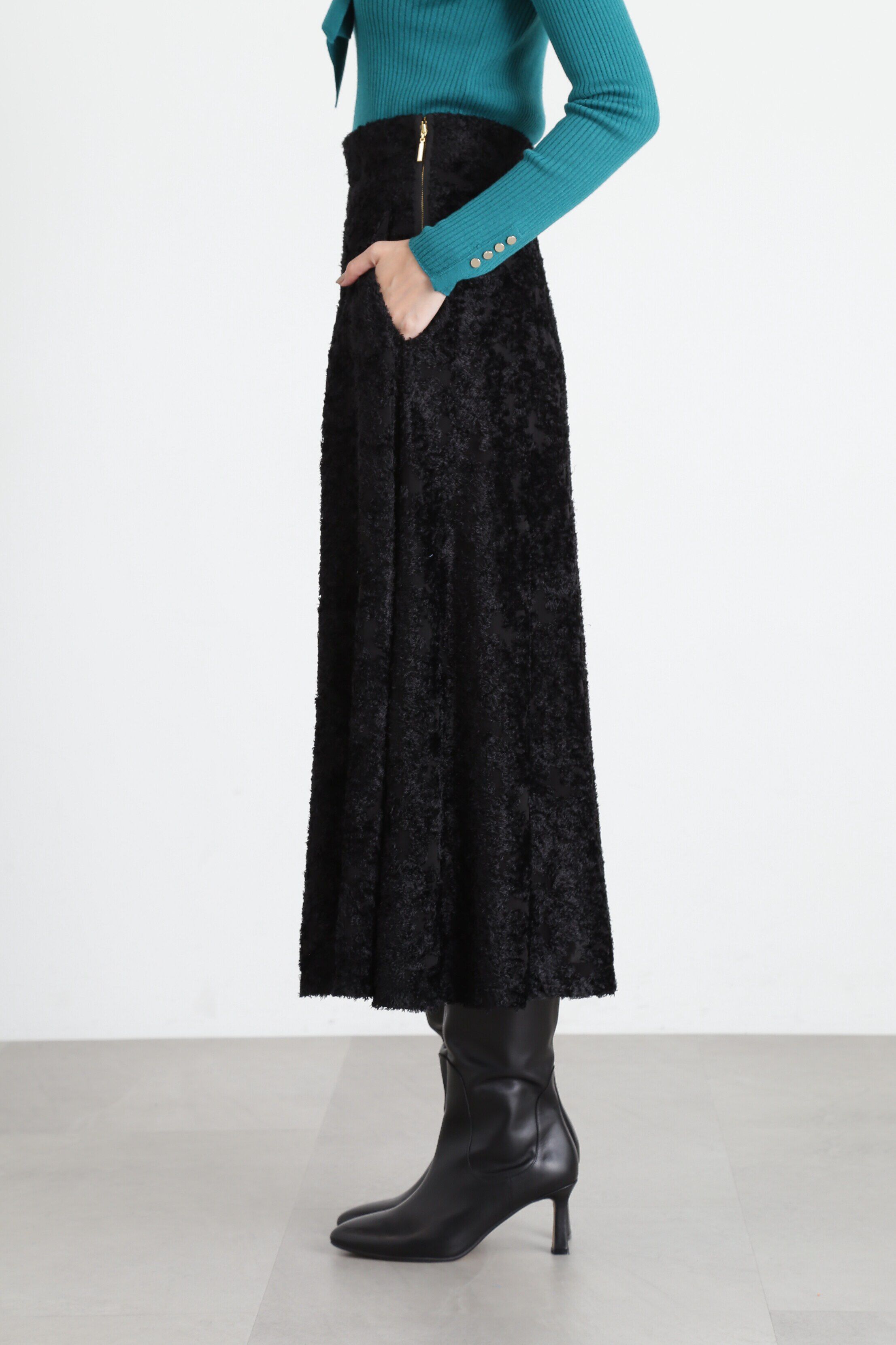  「◆カットジャガードフレアスカート」|スカート|