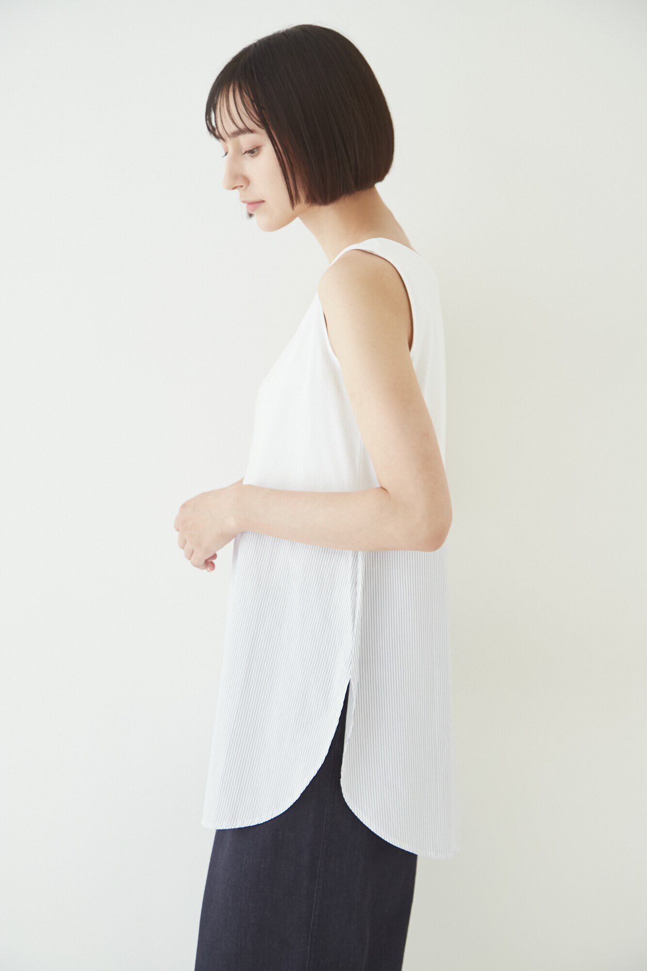  「布帛ドッキングノースリカットソー」|Tシャツ・カットソー|