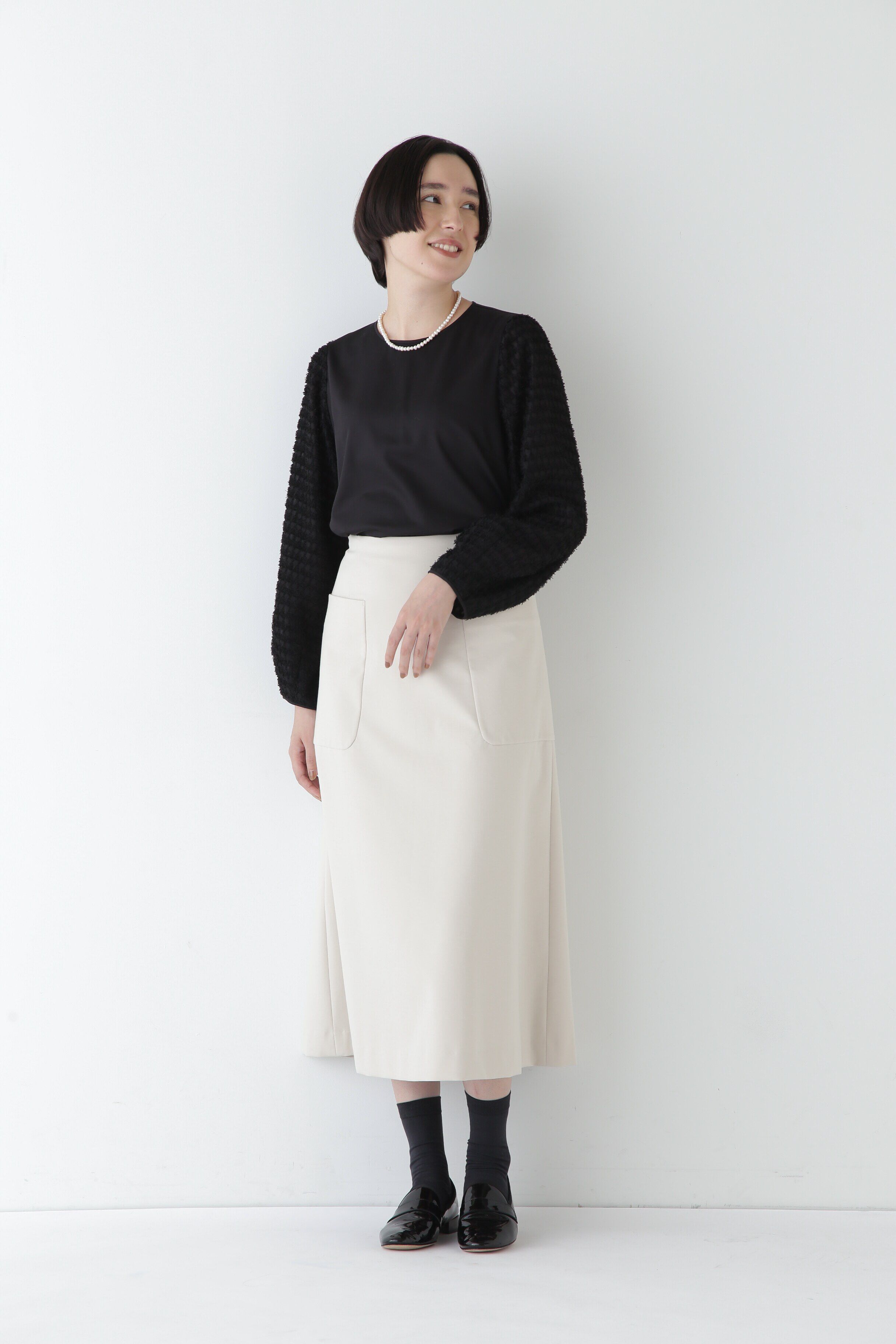  「◆カットジャカードドッキングブラウス」|シャツ・ブラウス|