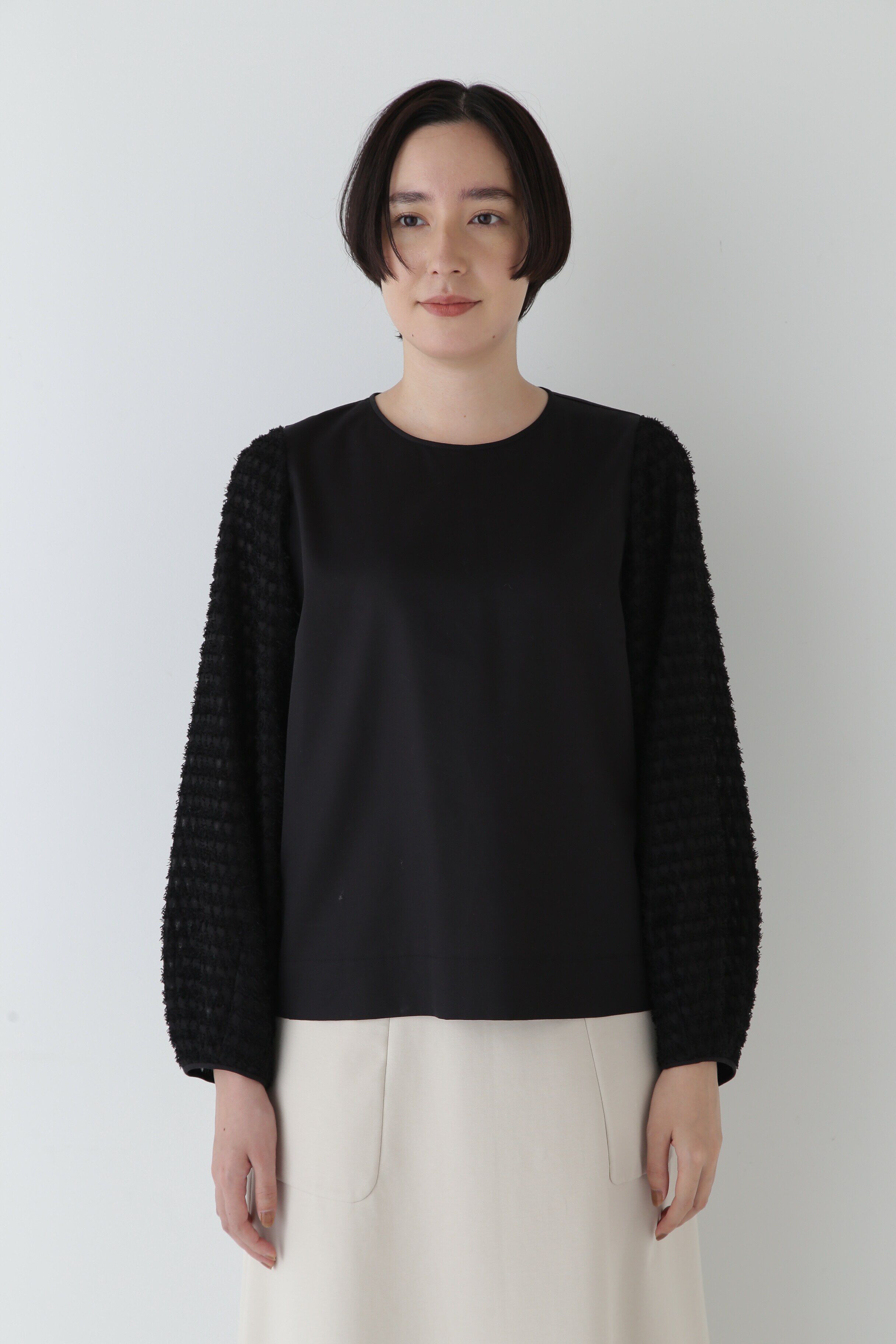  「◆カットジャカードドッキングブラウス」|シャツ・ブラウス|