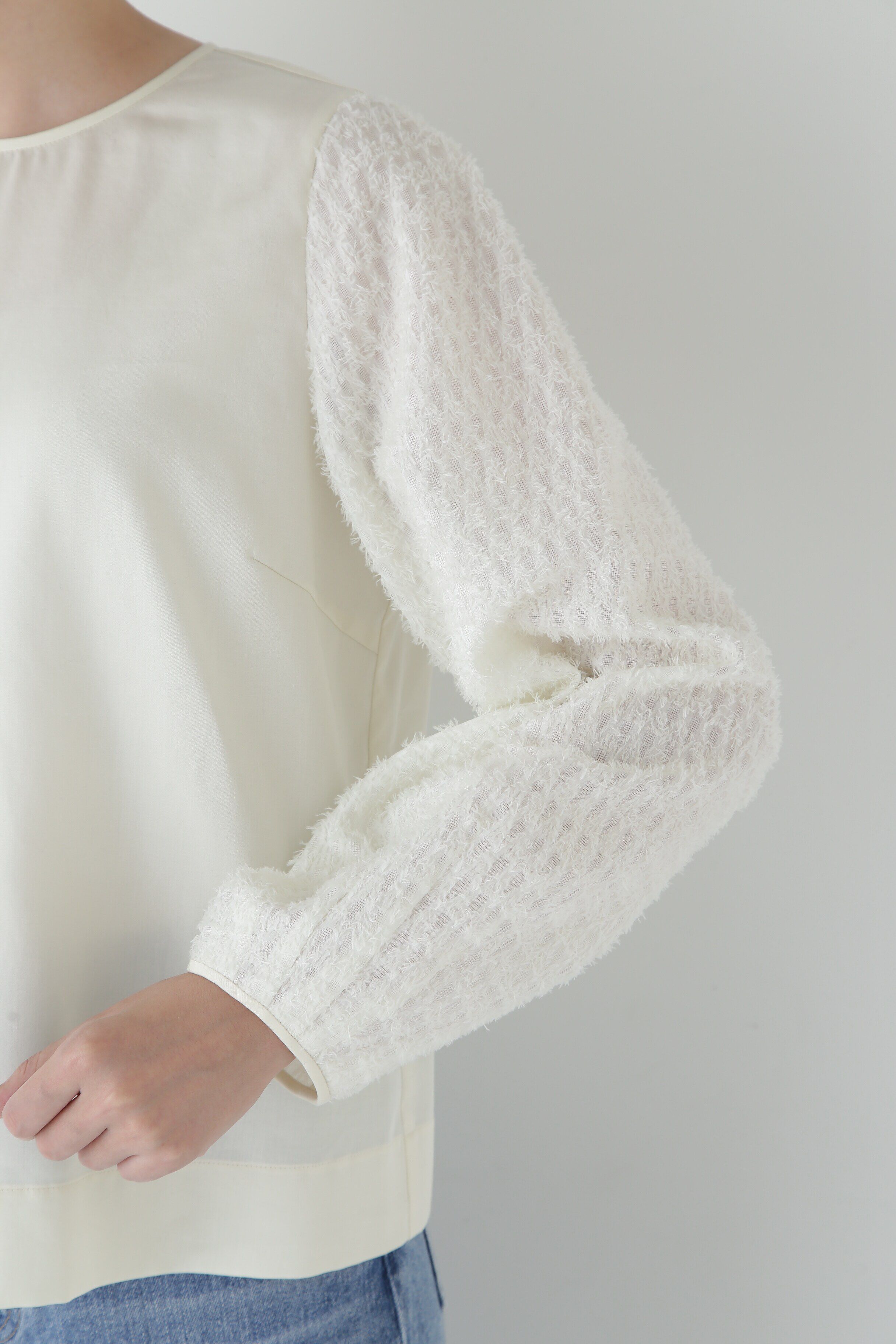  「◆カットジャカードドッキングブラウス」|シャツ・ブラウス|