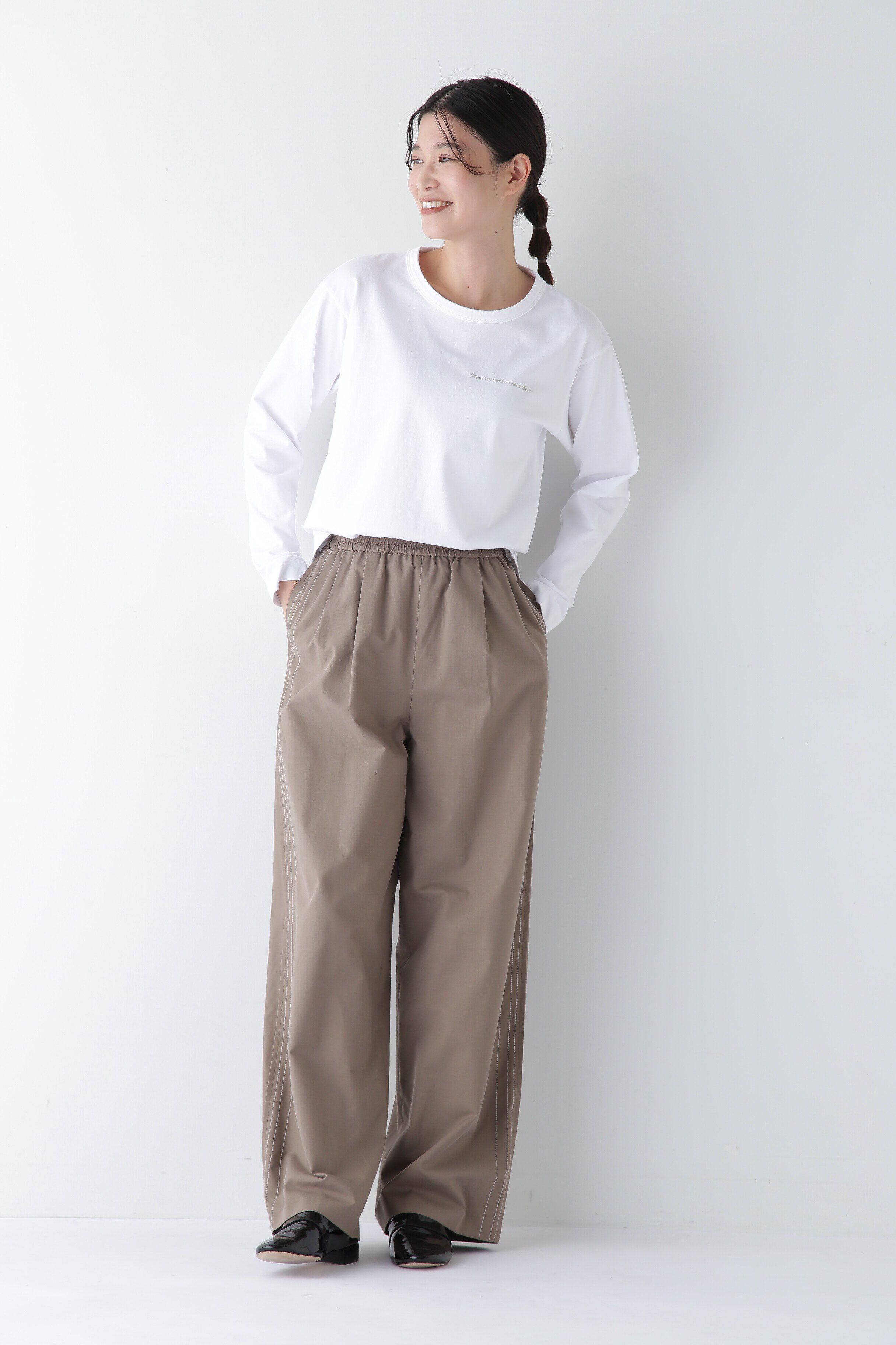  「◆OGC/キュプラ2タックイージーセミワイドパンツ」|その他|