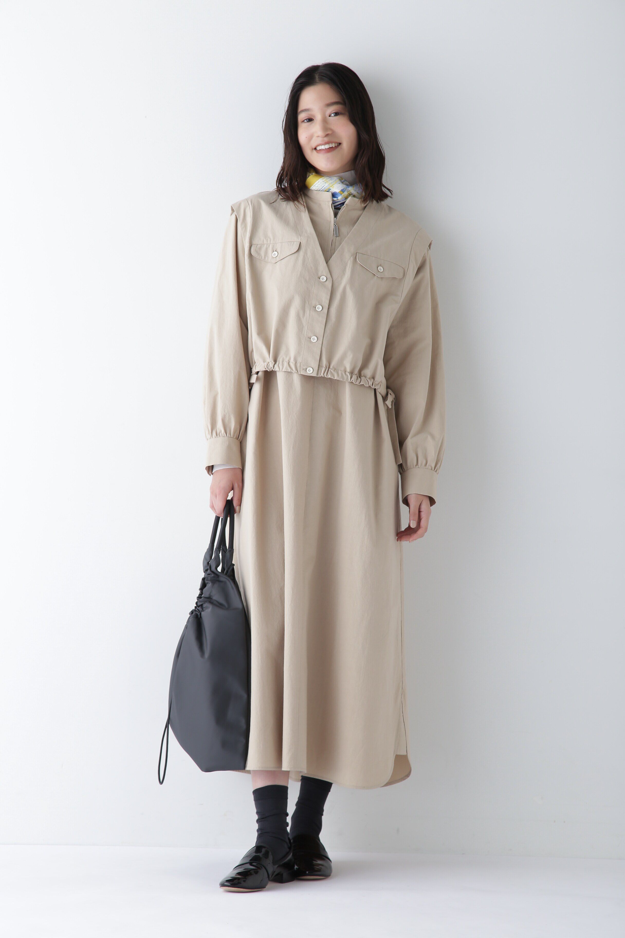  「◆コットンワッシャー2WAYジレセットワンピース」|ワンピース|