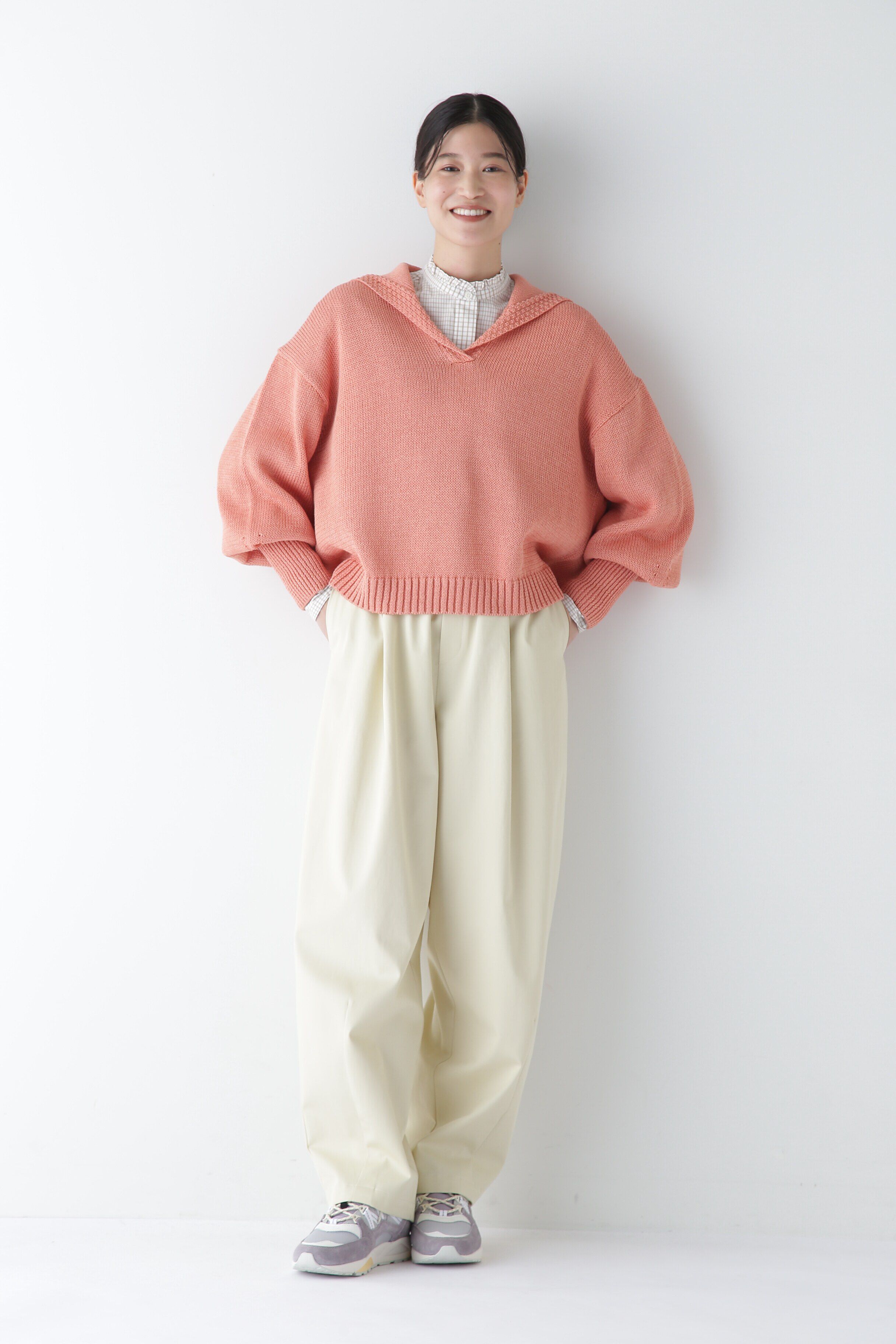  「◆【ウォッシャブル】ギマコットンセーラーカラープルオーバー」|ニット・セーター|