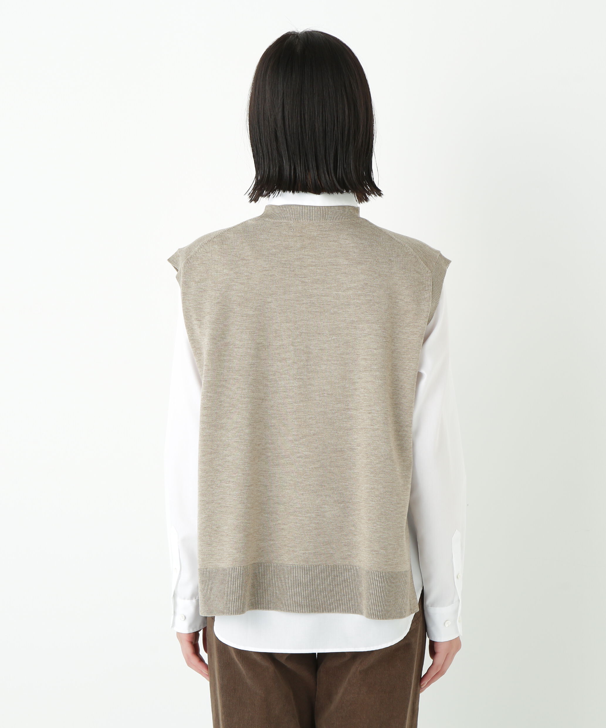  「◆ハーゲージクルーネックニットベスト」|ニット・セーター|