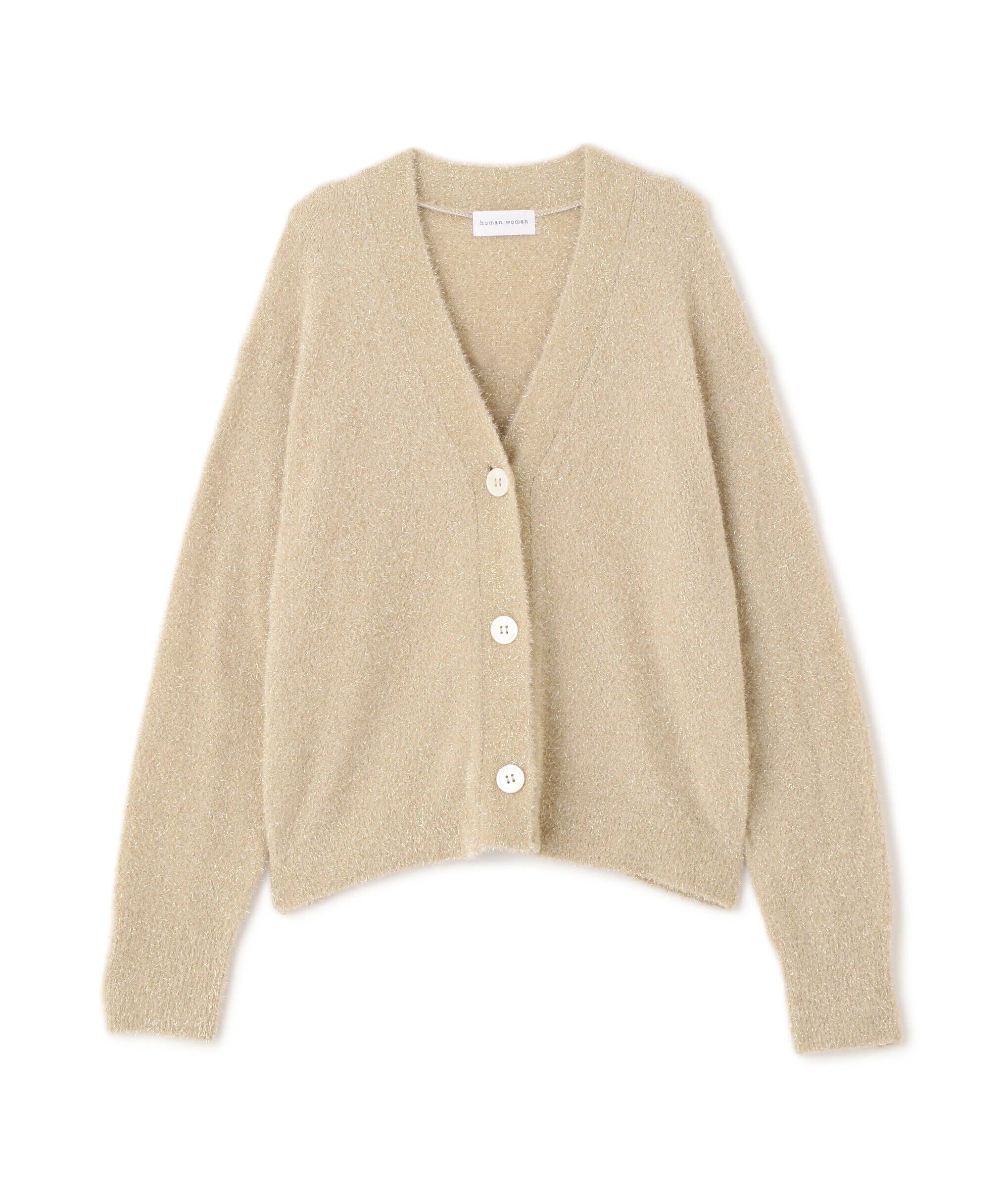  「◆ラメシャギーＶネックカーディガン」|ニット・セーター|