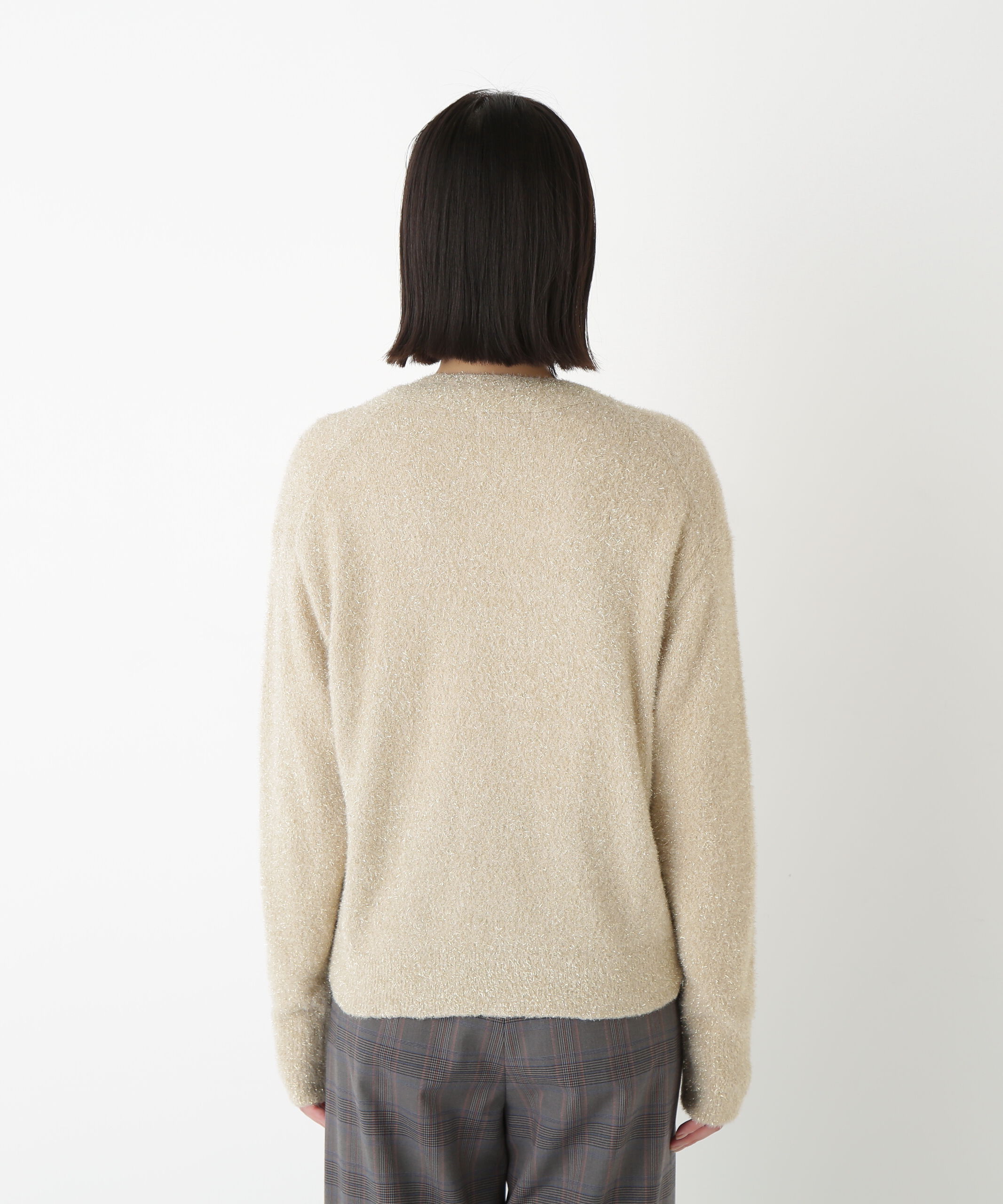  「◆ラメシャギーＶネックカーディガン」|ニット・セーター|