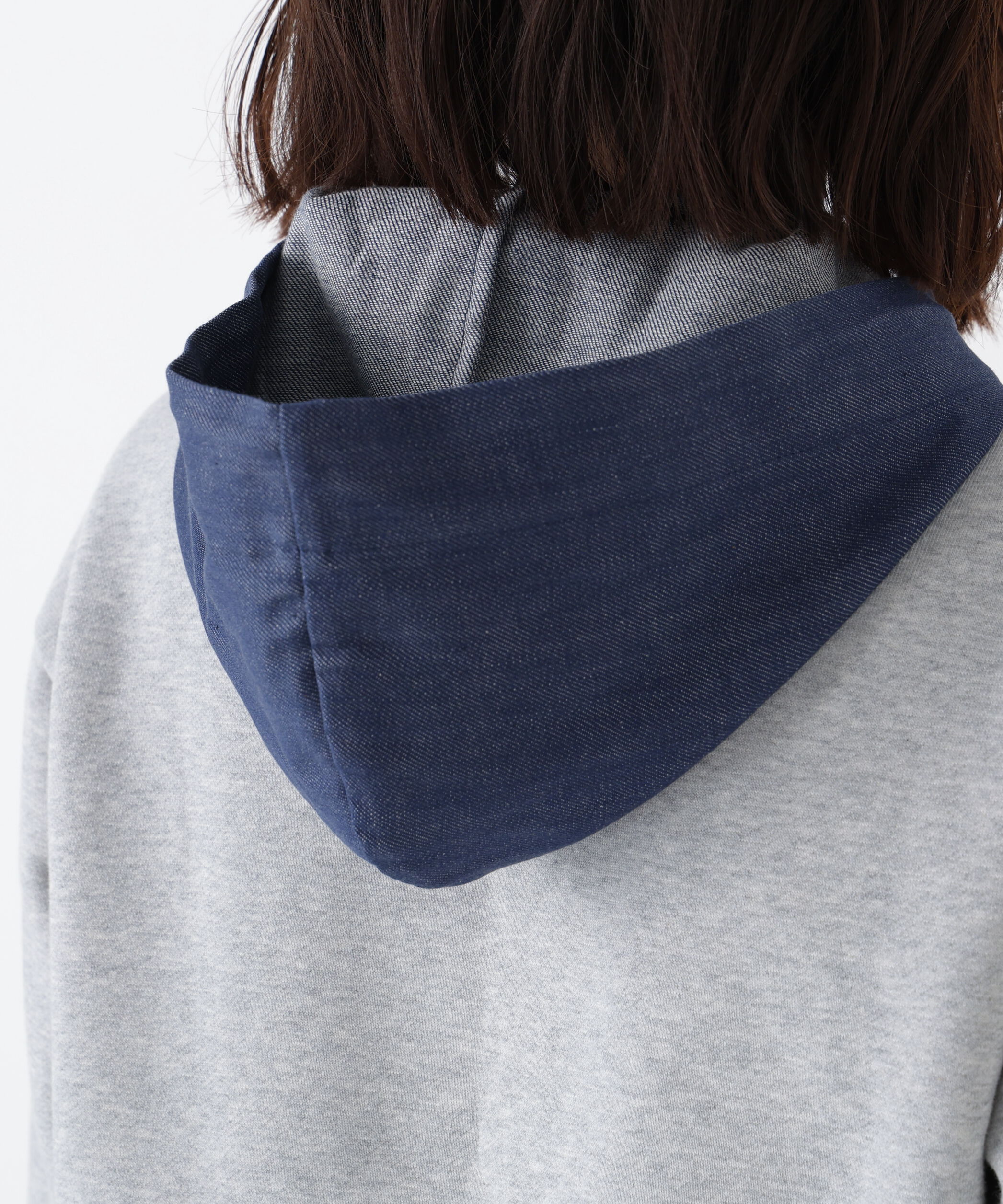  「◆デニムドッキングフーディープルオーバー」|Tシャツ・カットソー|