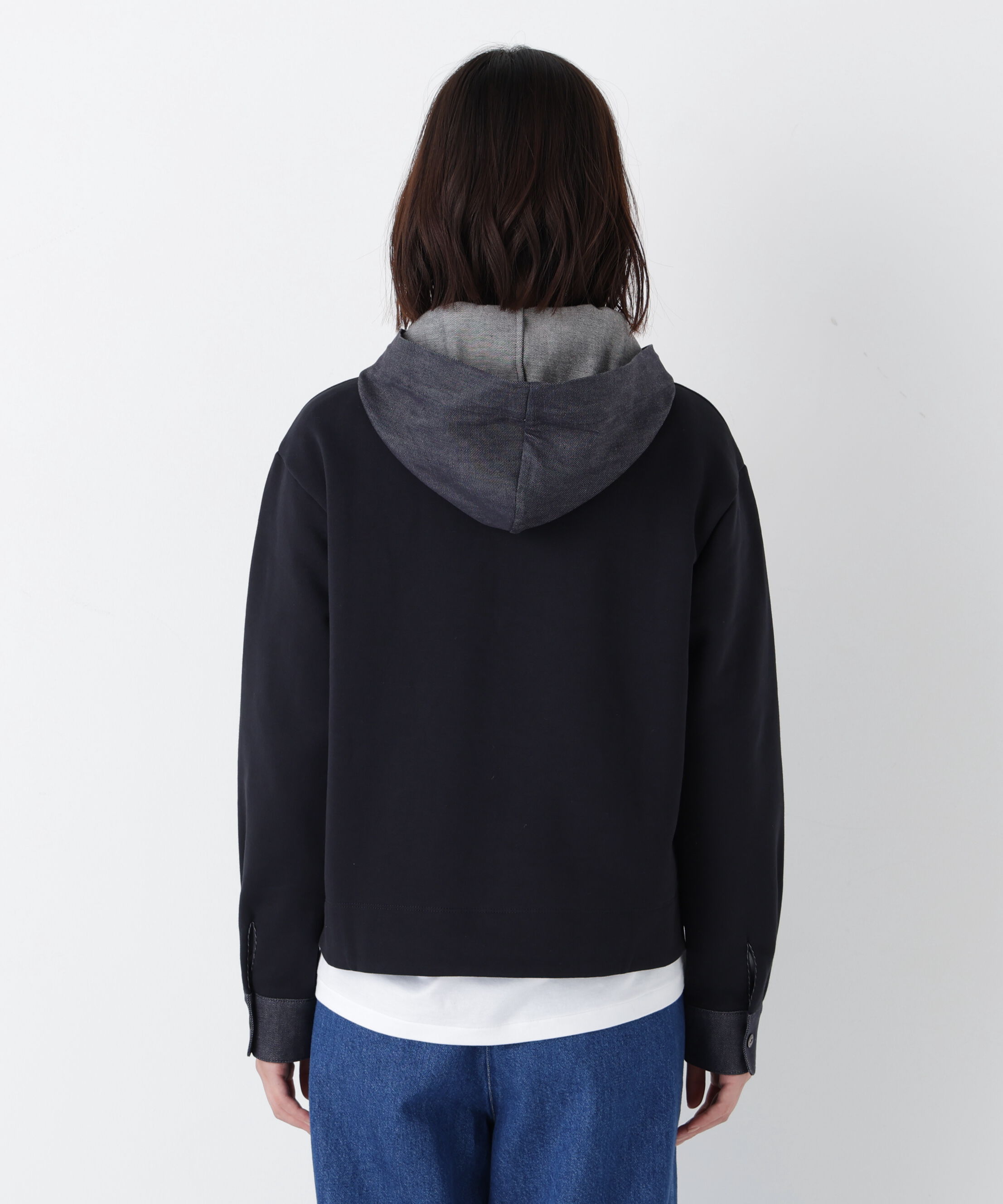  「◆デニムドッキングフーディープルオーバー」|Tシャツ・カットソー|