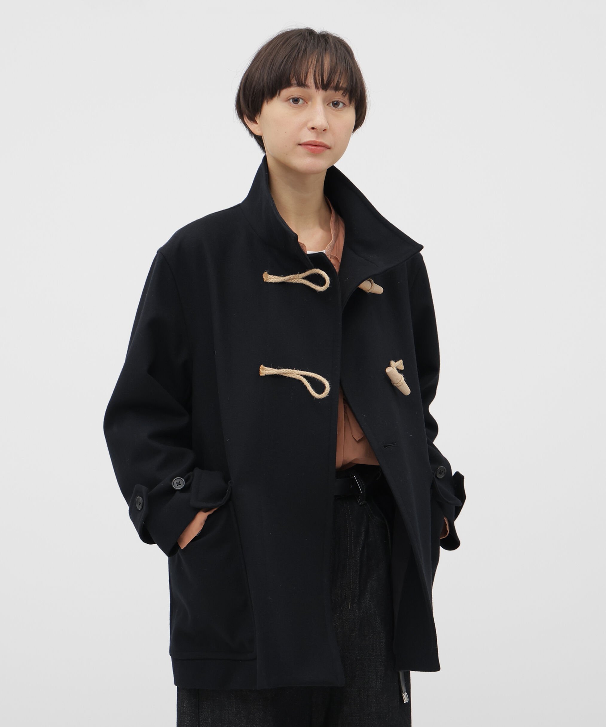  「LIGHT FLANNEL WOOL COAT」|その他|BLACK