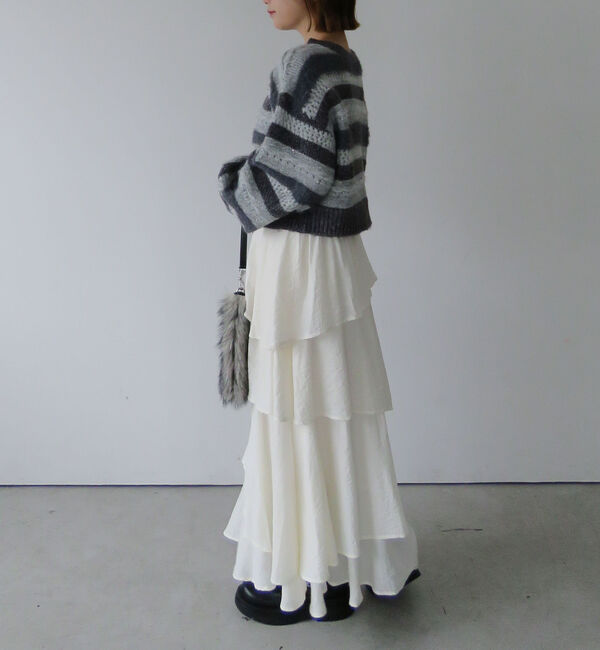 archives「異素材ボーダーメッシュニットプルオーバー」|ニット・セーター|