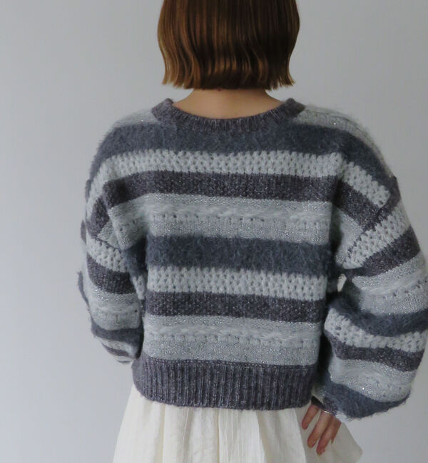 archives「異素材ボーダーメッシュニットプルオーバー」|ニット・セーター|