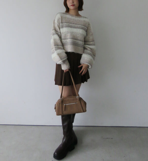 archives「異素材ボーダーメッシュニットプルオーバー」|ニット・セーター|