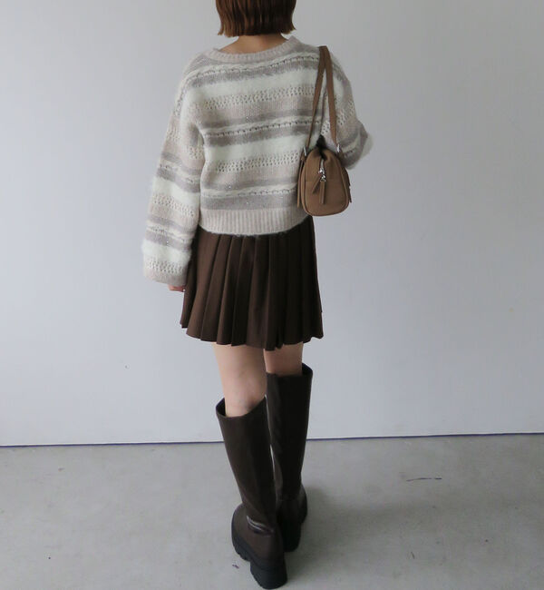 archives「異素材ボーダーメッシュニットプルオーバー」|ニット・セーター|