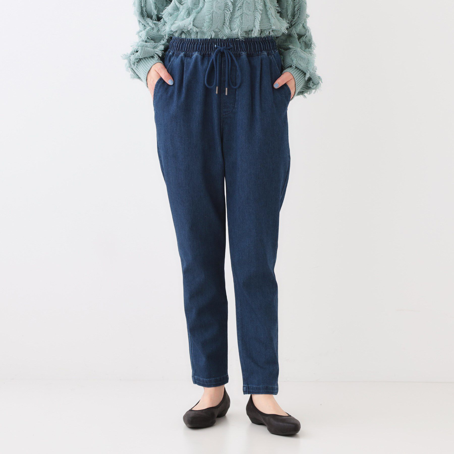 SHOO･LA･RUE「【洗える/SS-3L/美脚シルエット】アクティブ派のデニム イージーテーパードパンツ」|その他|