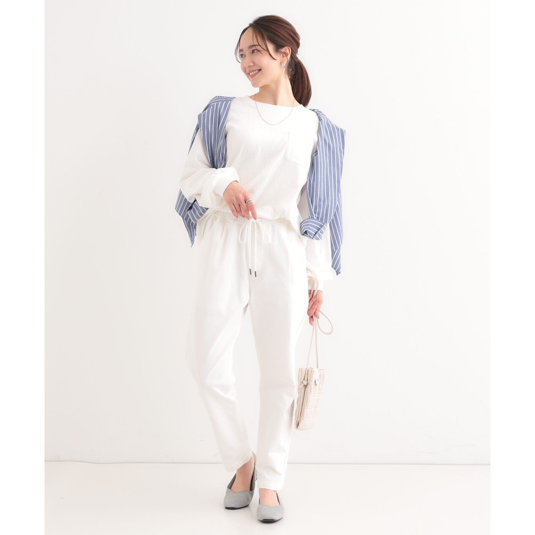 SHOO･LA･RUE「【洗える/SS-3L/美脚シルエット】アクティブ派のデニム イージーテーパードパンツ」|その他|